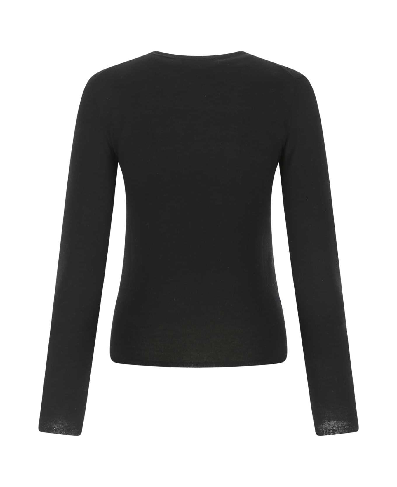 Black Cashmere Blend Sweater - 2