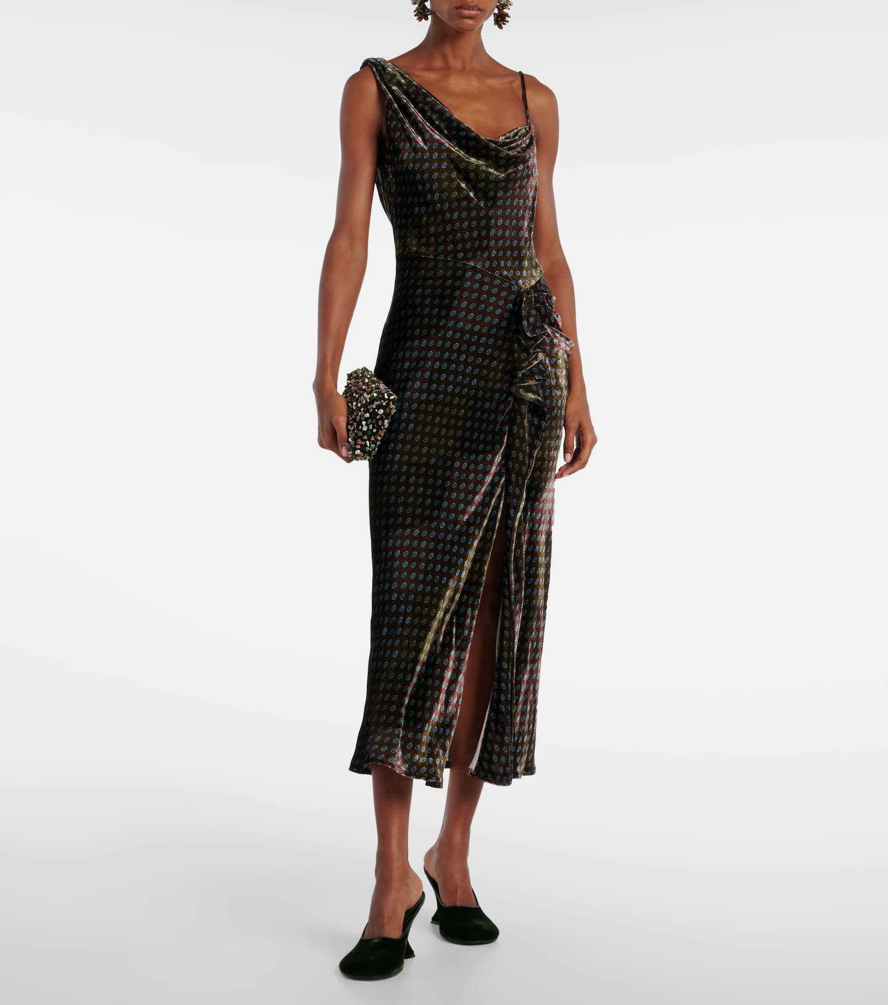 Asymmetric printed gown - 2