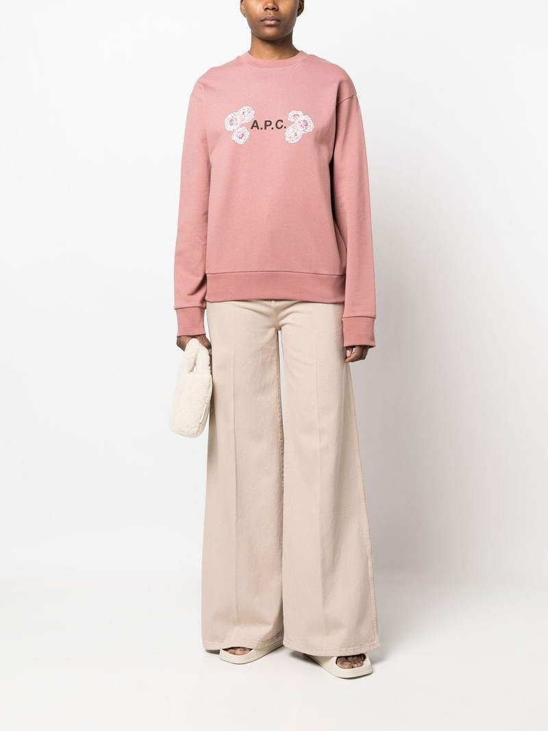 A.P.C. logo-print cotton sweatshirt outlook