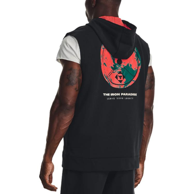 Under Armour Project Rock Sleeveless Hoodie 'Black Multi' 1377434-001 - 4