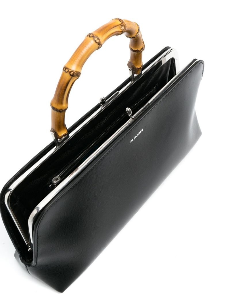 Goji bamboo-handle leather bag - 5