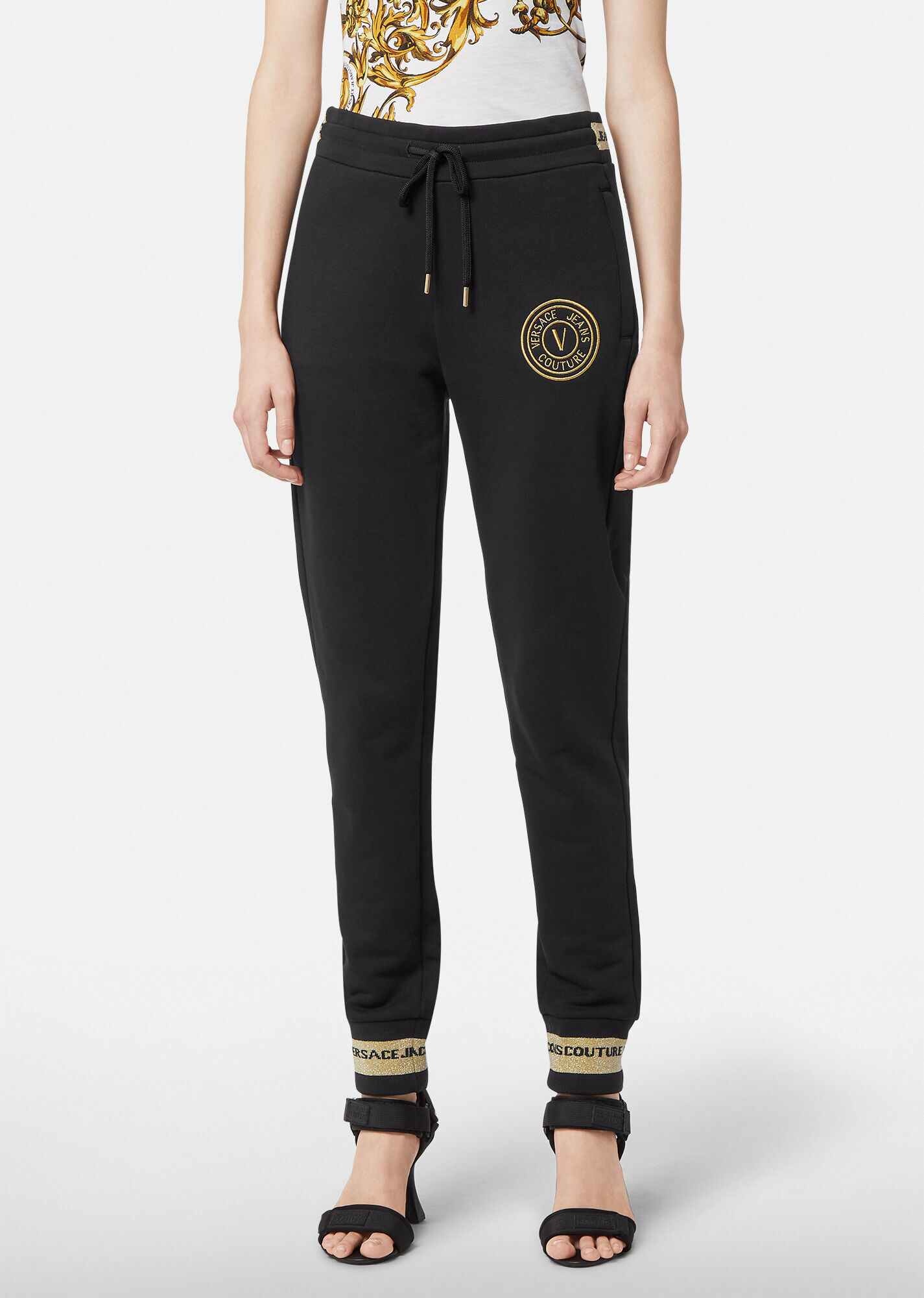VERSACE｜TRAINING PANTS (Embroidered V-Emblem Sweat Pant V-Emblem Sweatpants | VERSACE US