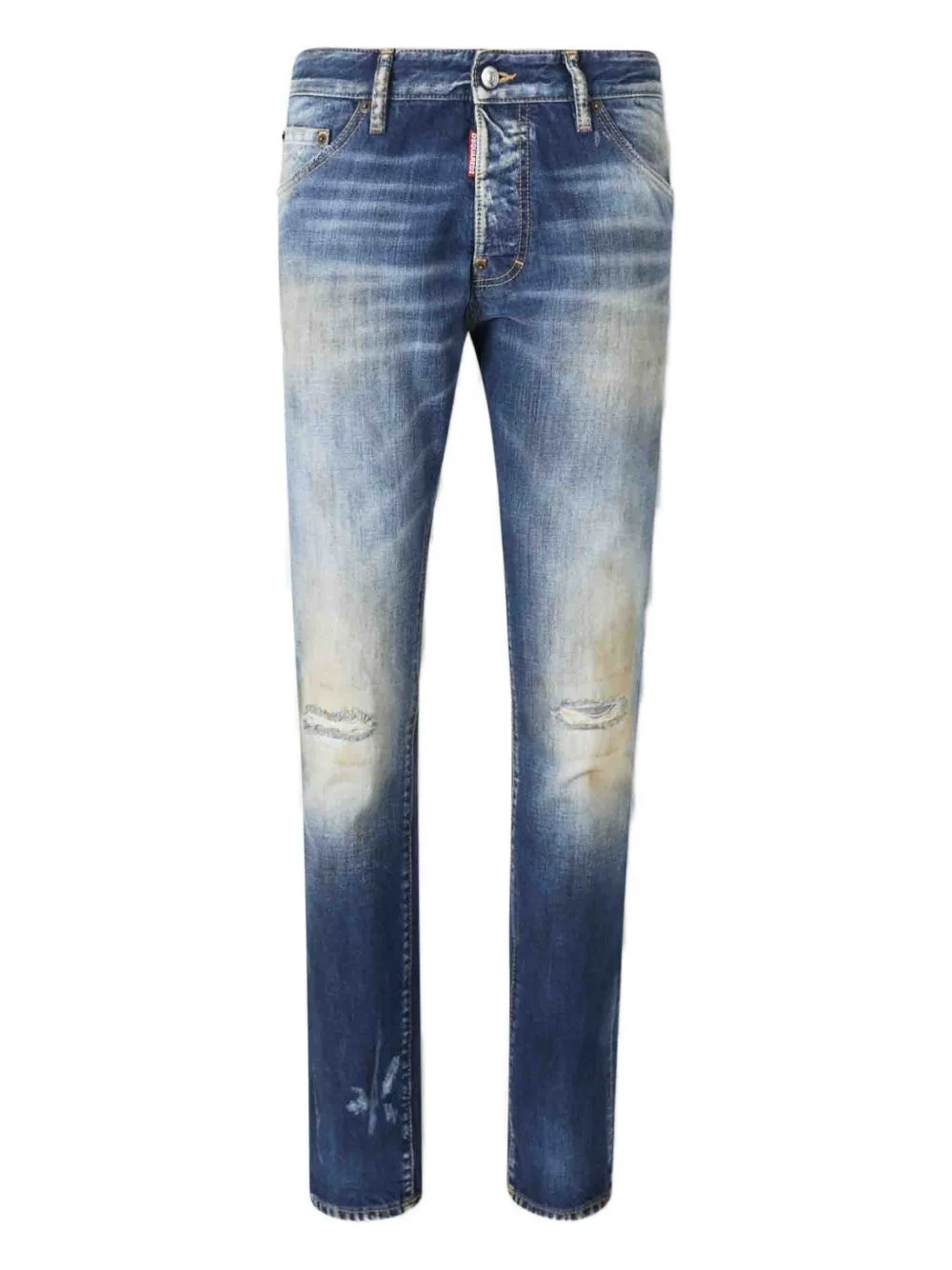 faded distressed denim jeans - 1