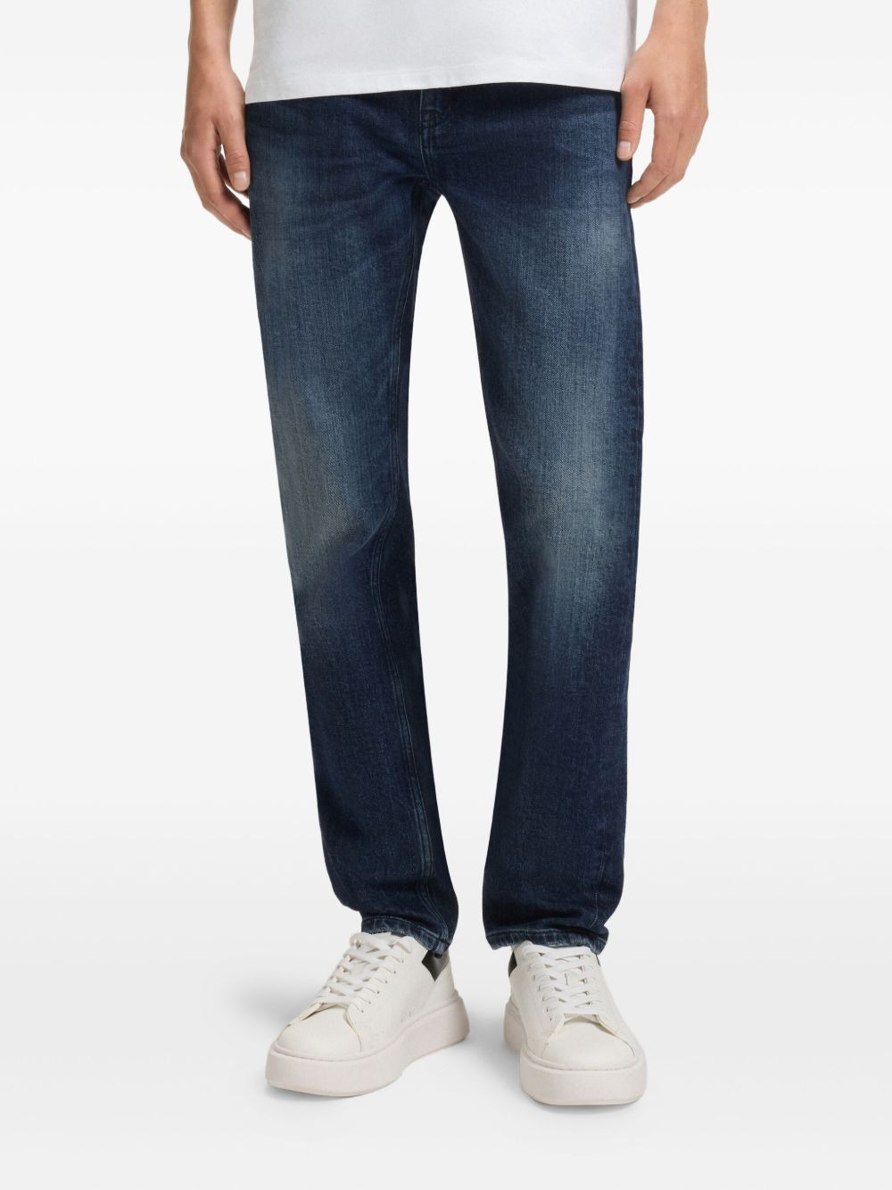 whiskering-effect jeans - 4