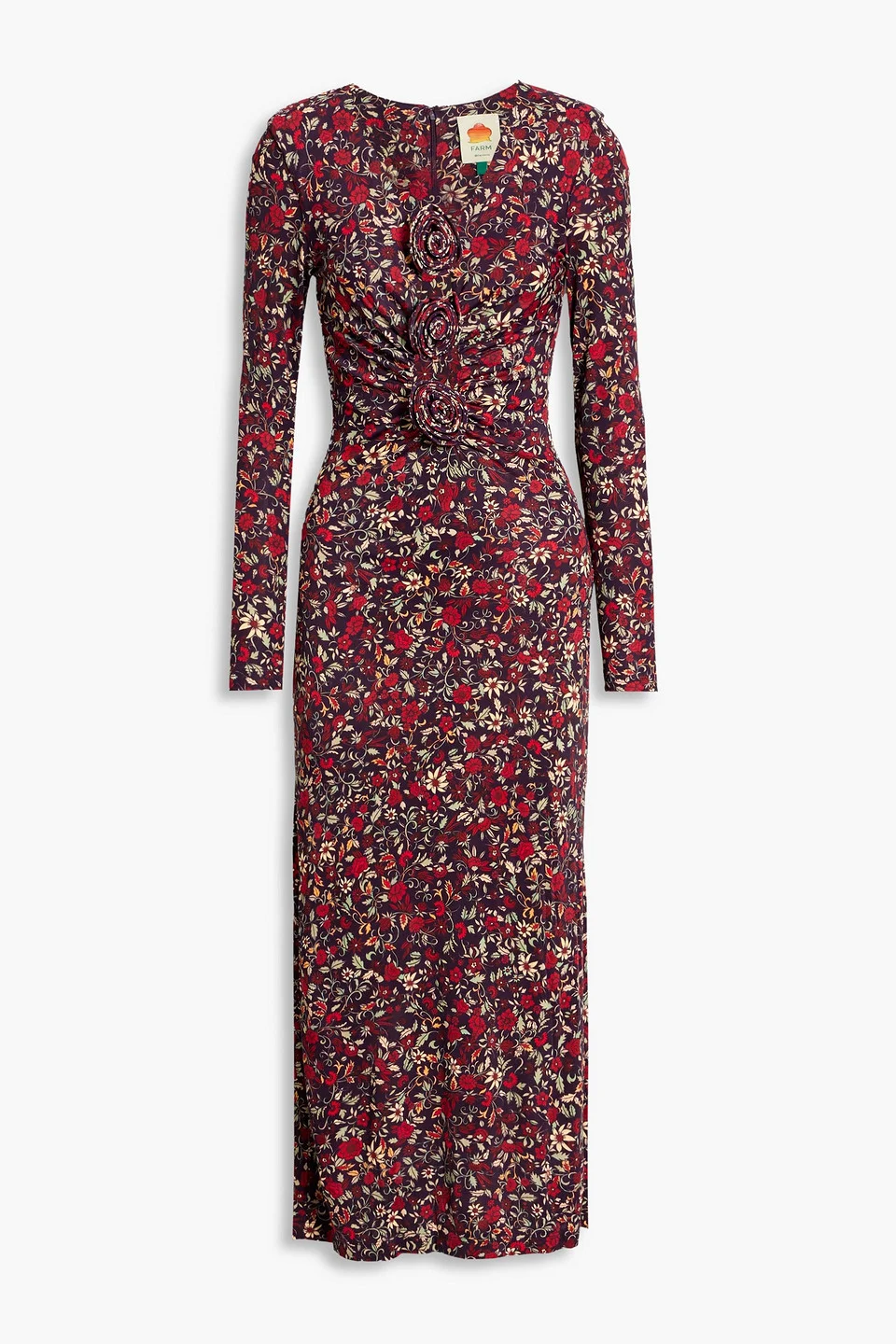 Cutout floral-print jersey midi dress - 1