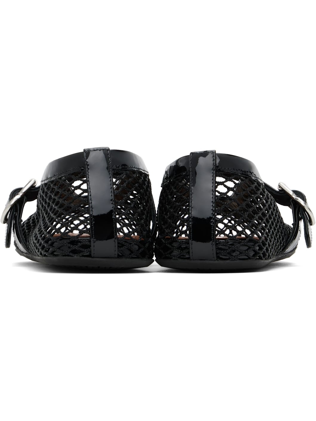 Black Fishnet Ballerina Flats - 2