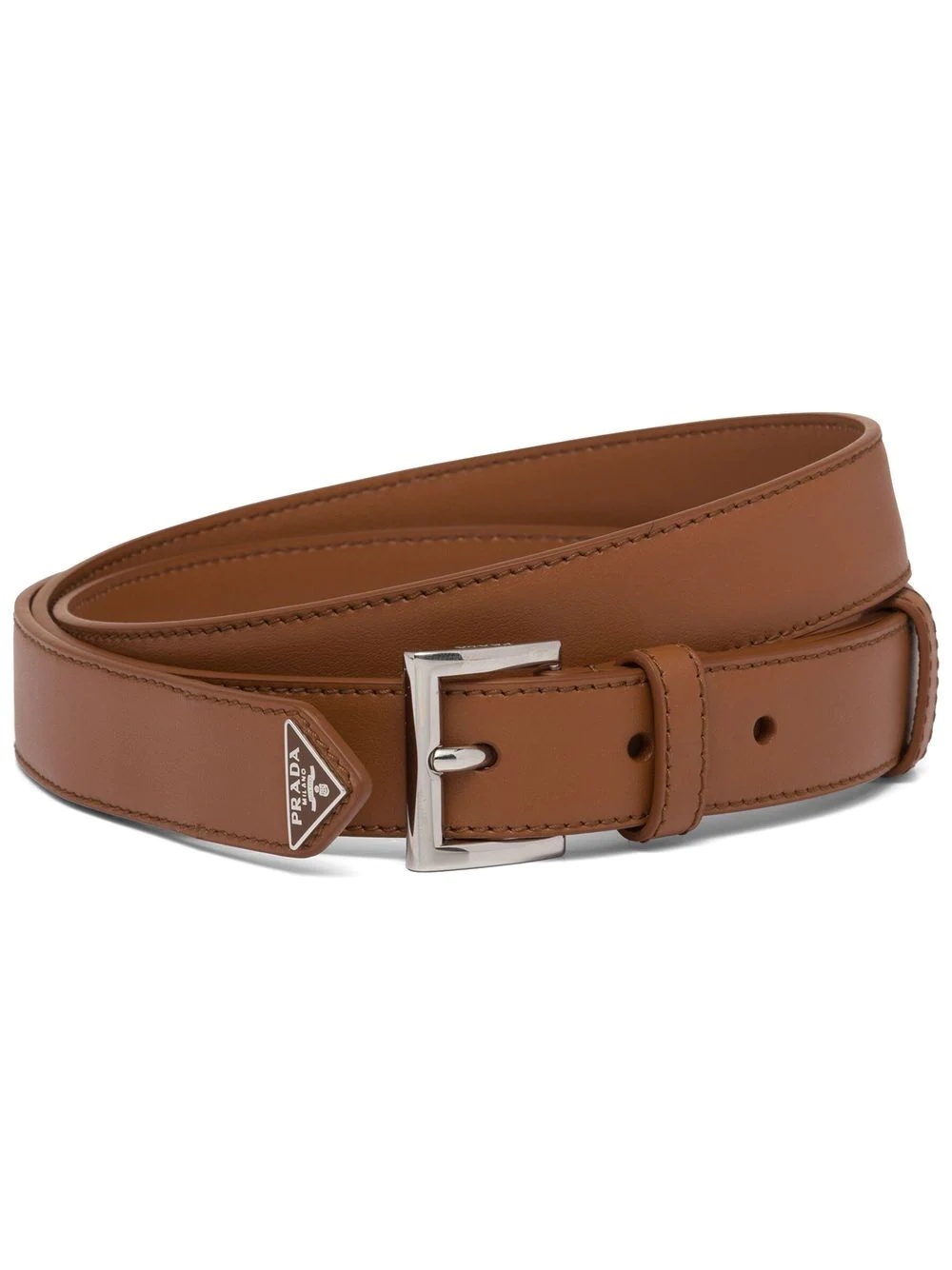 triangle-logo leather belt - 1