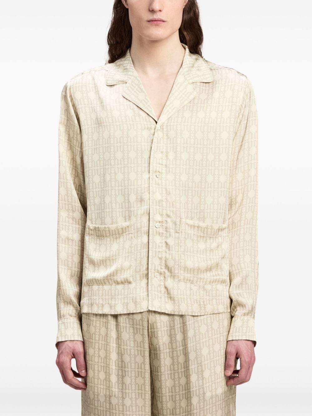 monogram-pattern cotton shirt - 3