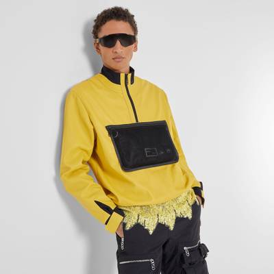 FENDI Anorak-style blouson jacket with high collar and drawstring hem. Closed with half zipper on the fron outlook