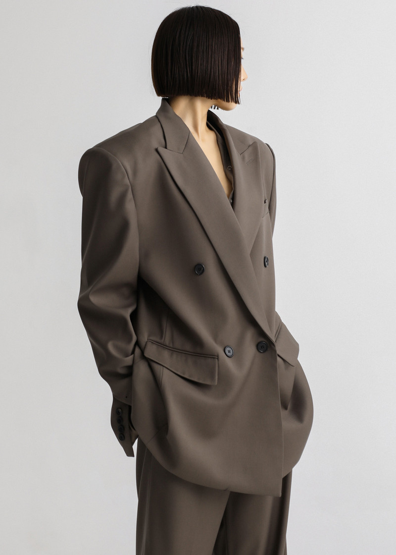 Pallen Double Breasted Blazer - Brown 14