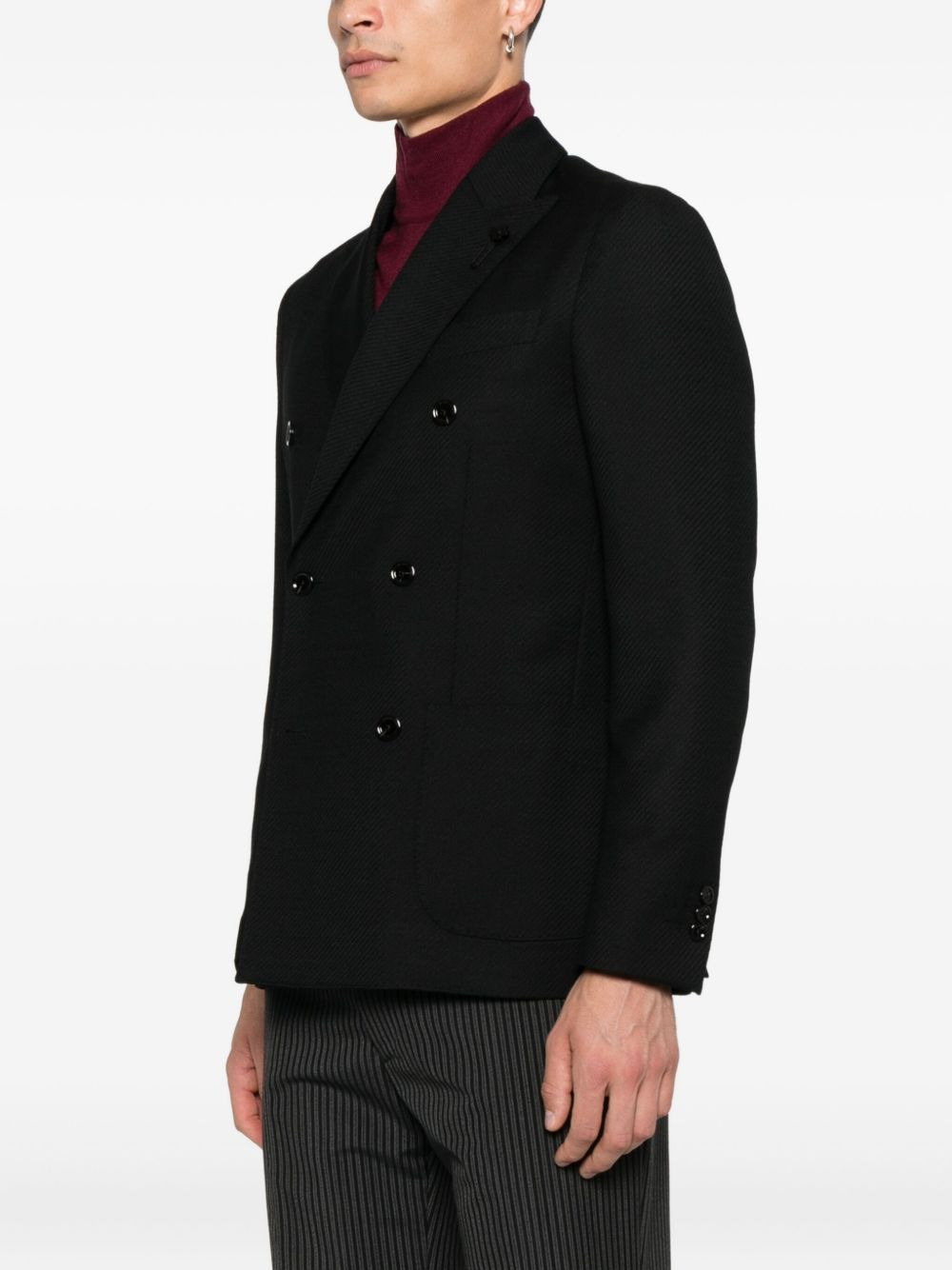 double-breasted wool jacket - 3