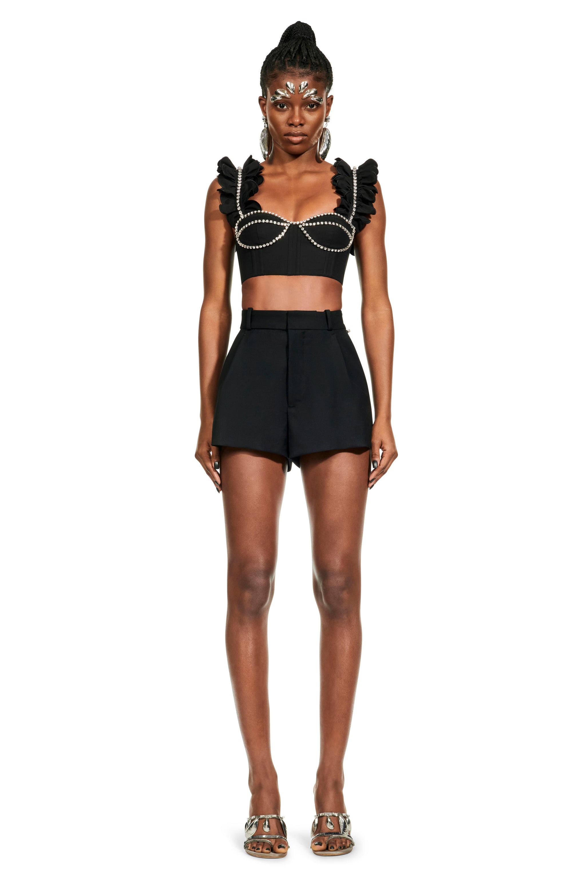 POPLIN RUFFLE BUSTIER - 4