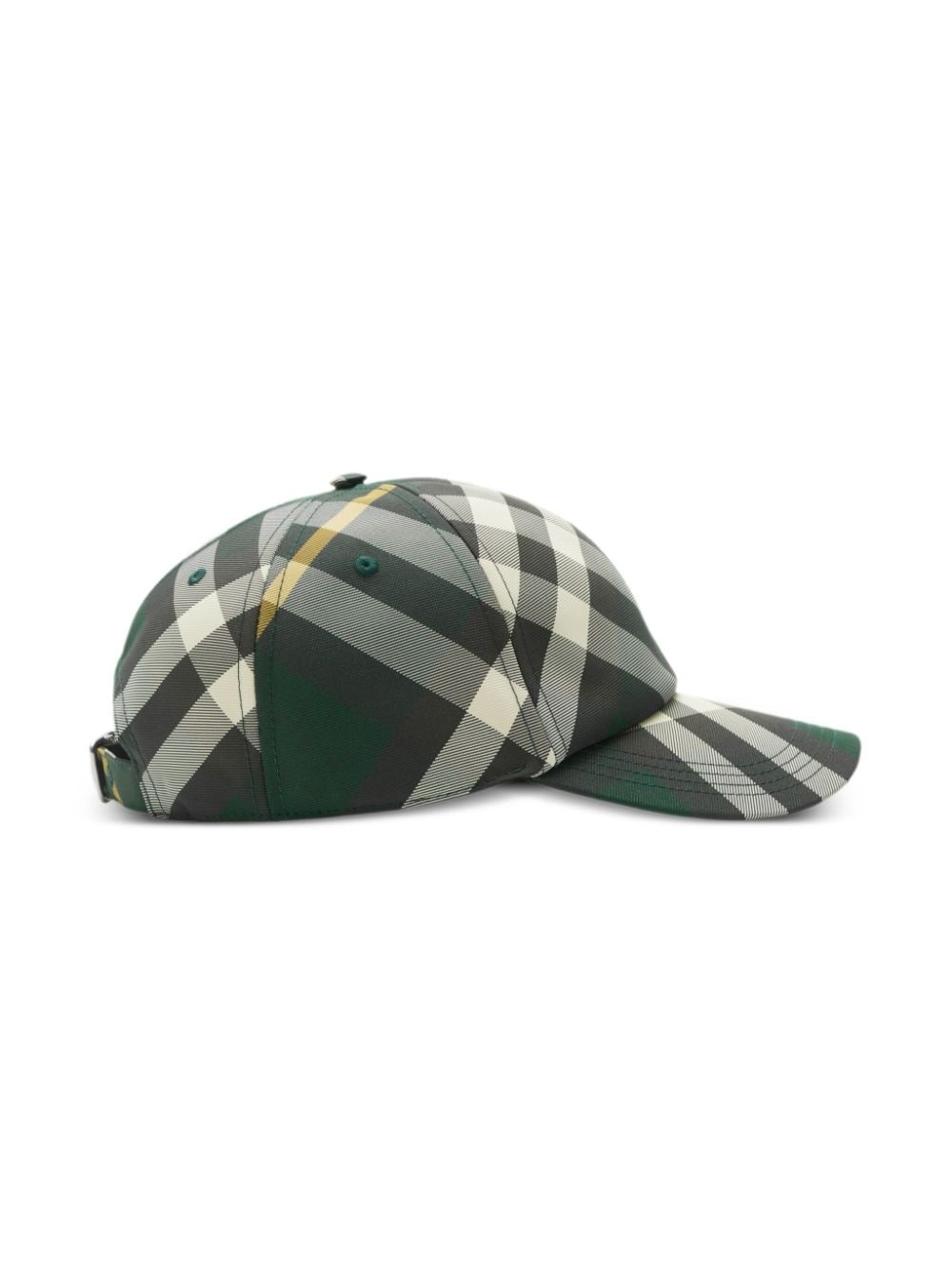 check-pattern cotton cap - 2