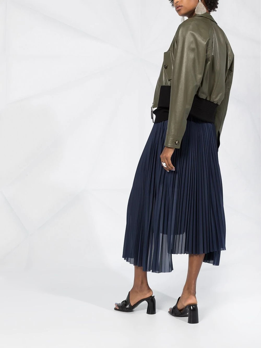 asymmetric pleated skirt - 6