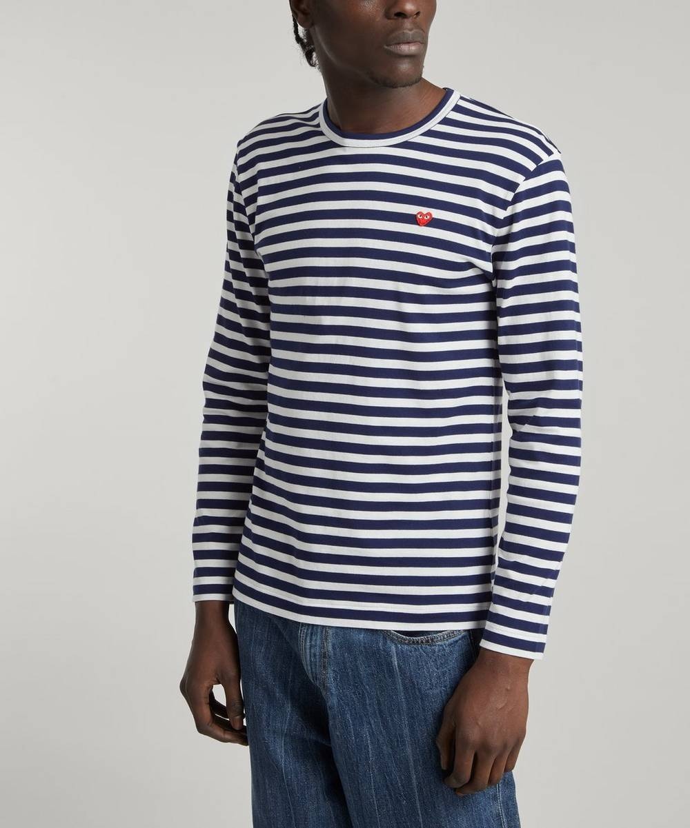 STRIPED SMALL HEART L/S T-SHIRT - 2