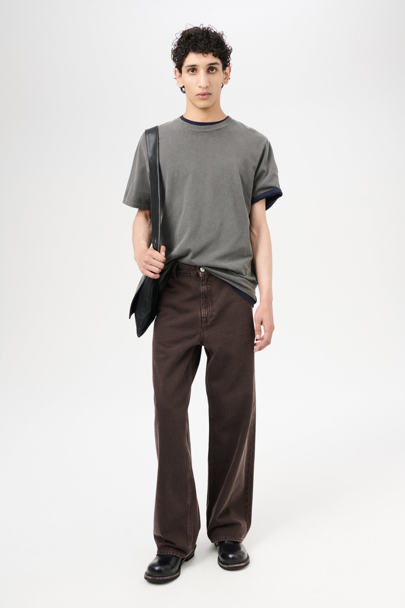 OUR LEGACY｜ (Slim Bag (A4248SMB)) Our Legacy - Slim Satchel Static Black Papyrus Poly