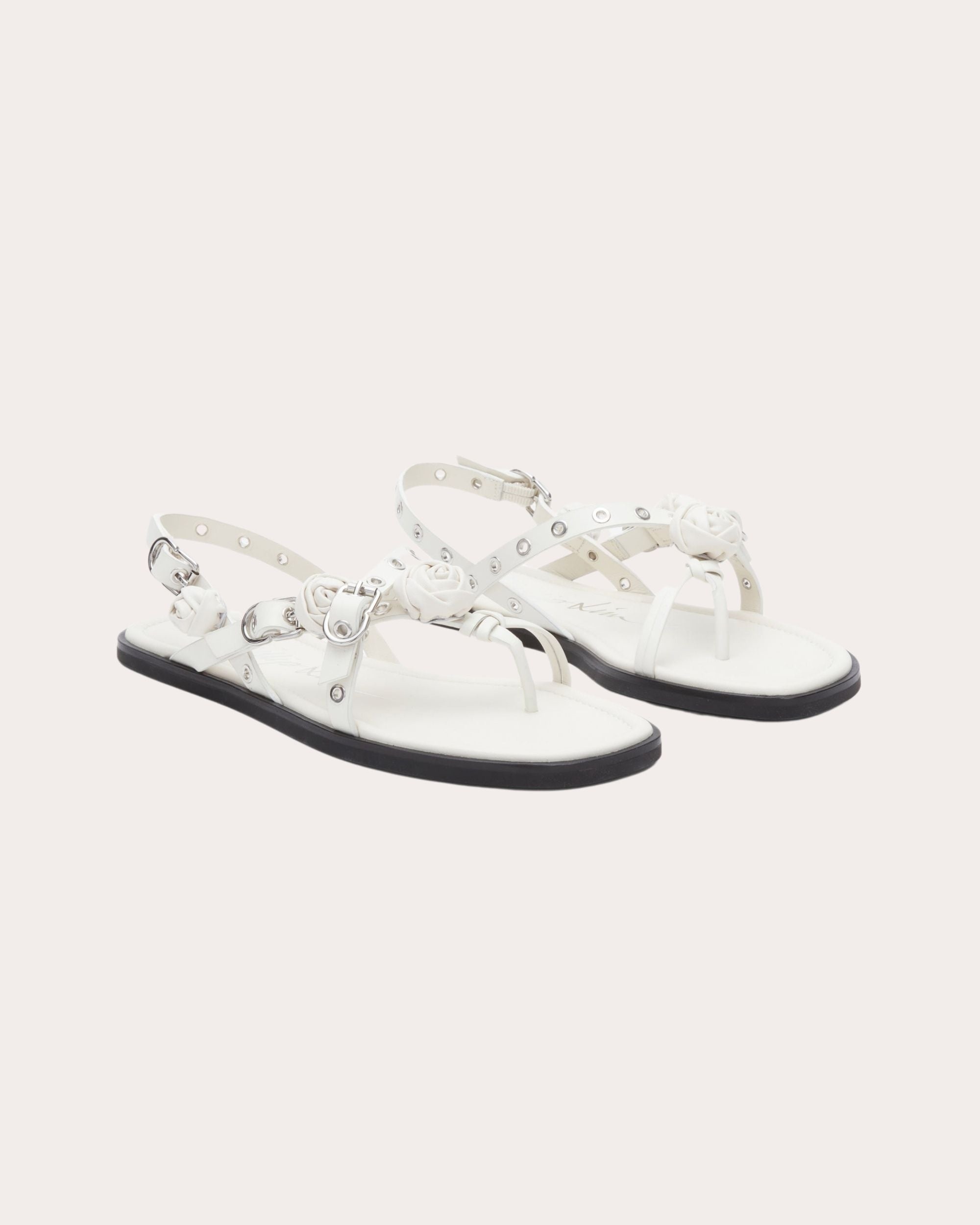 Rosette Eyelet Multi-Strap Leather Sandal - 2