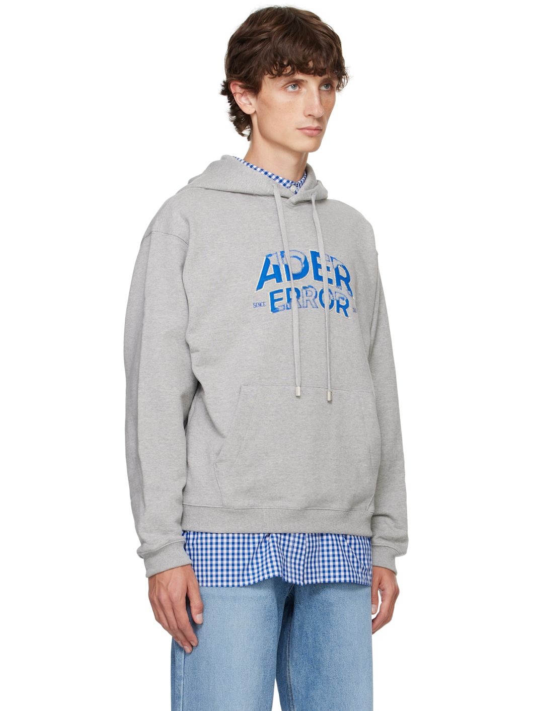 Gray Embroidered-Logo Hoodie - 2