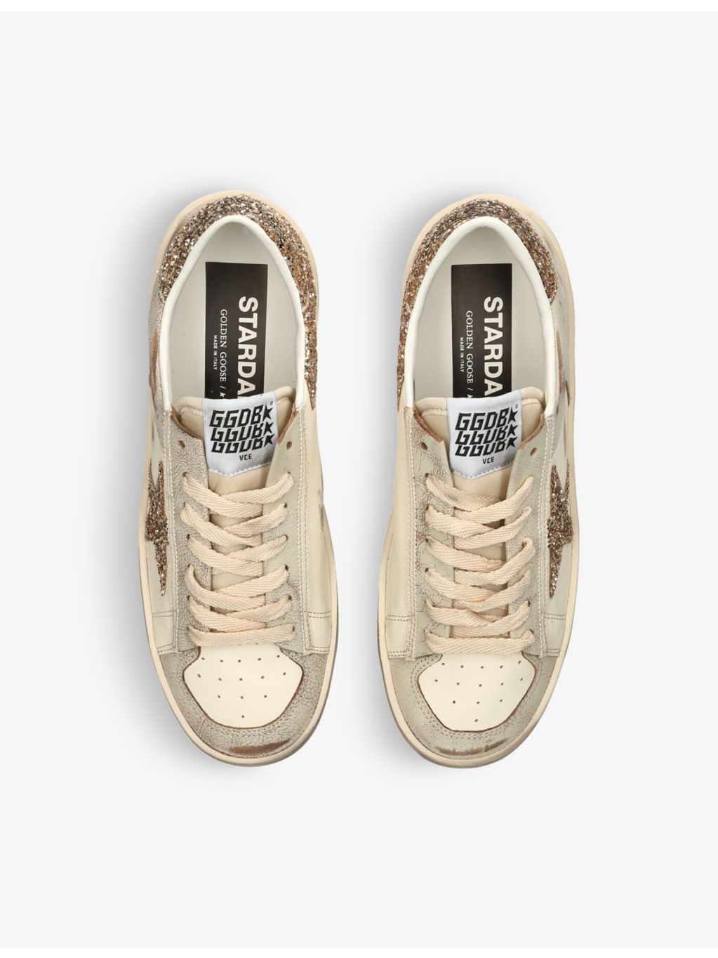 Stardan star glitter-embellished leather trainers - 2