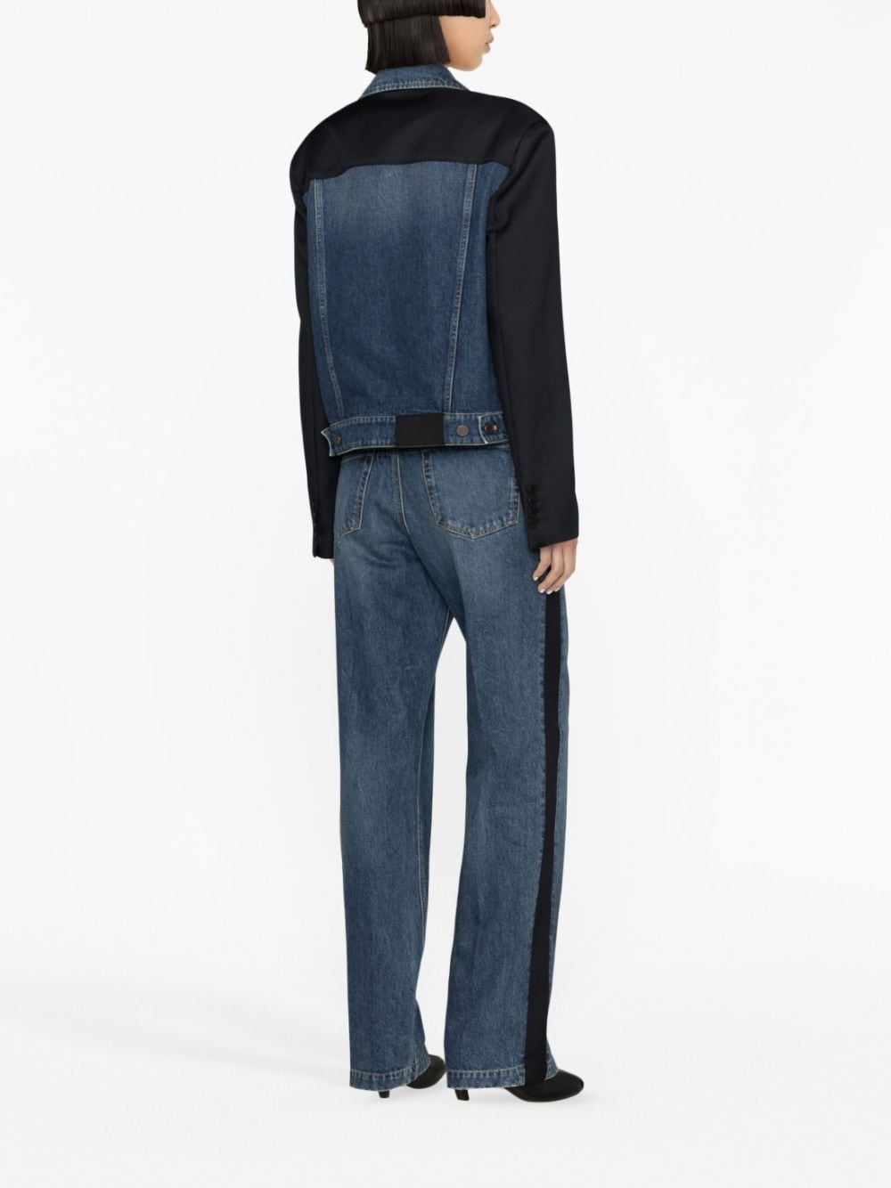panelled denim jacket - 4