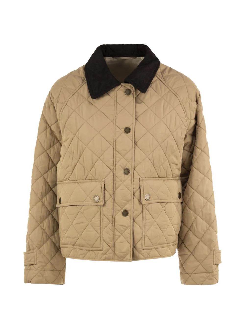 quilted corduroy-collar jacket - 1
