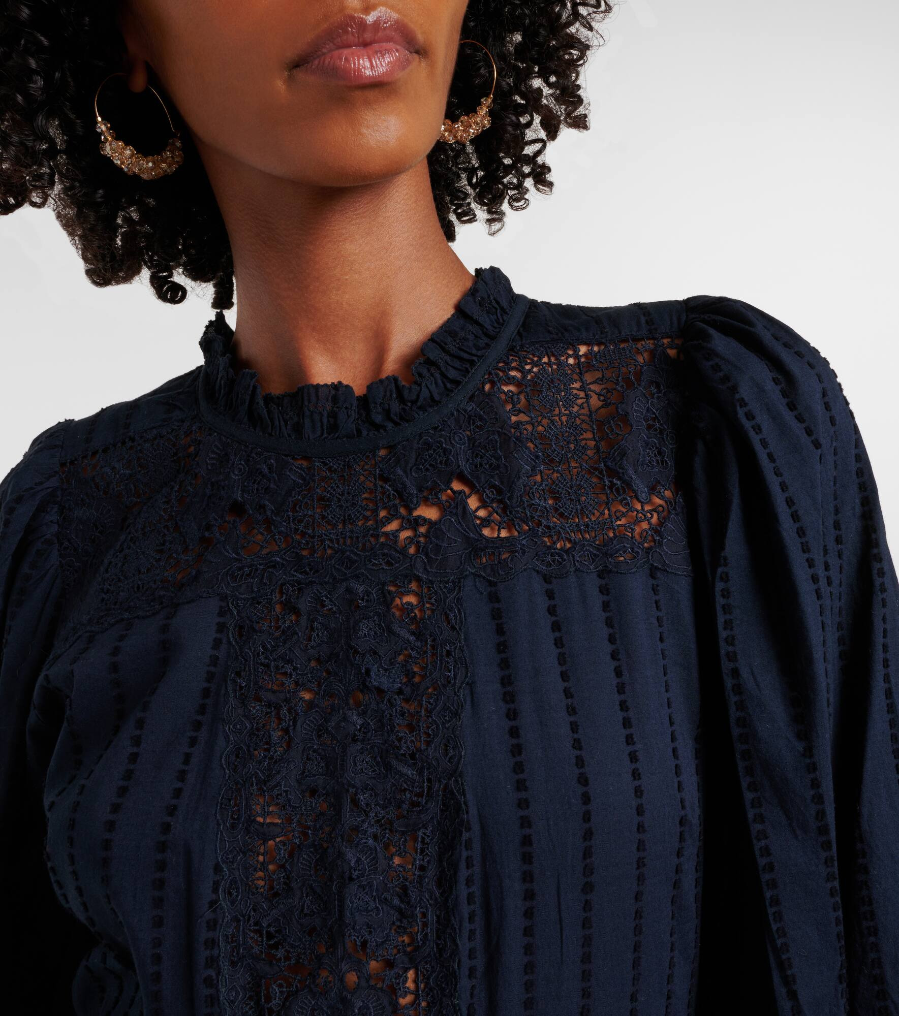 Amelie lace and cotton midi dress - 4