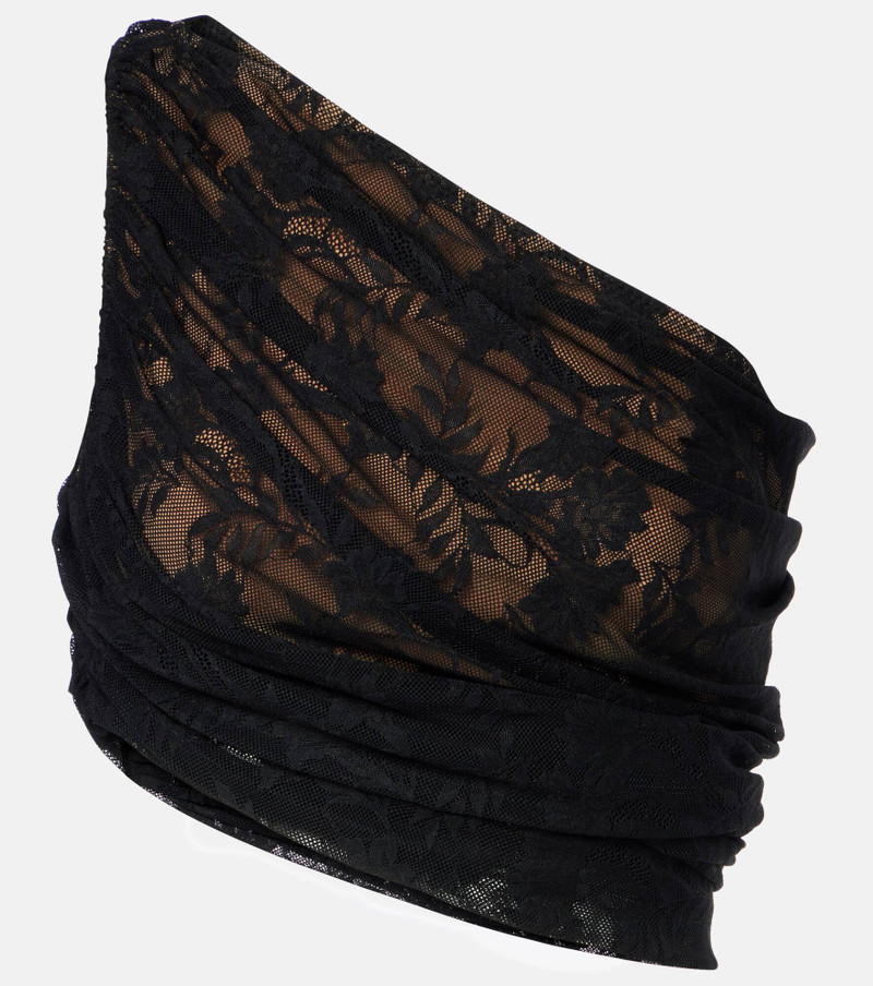 Diana asymmetric lace draped top 1