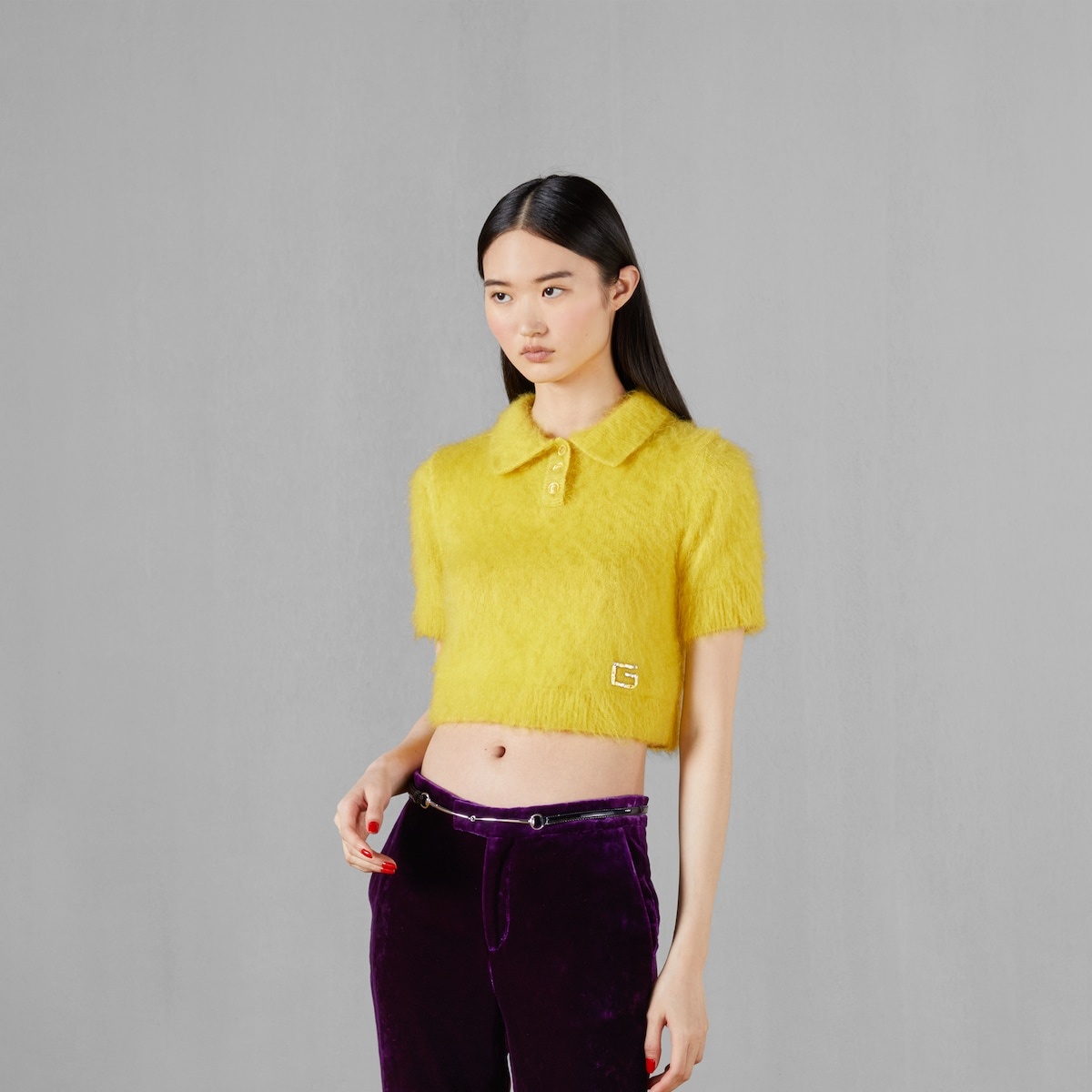 Silk, cashmere and mohair polo sweater - 6