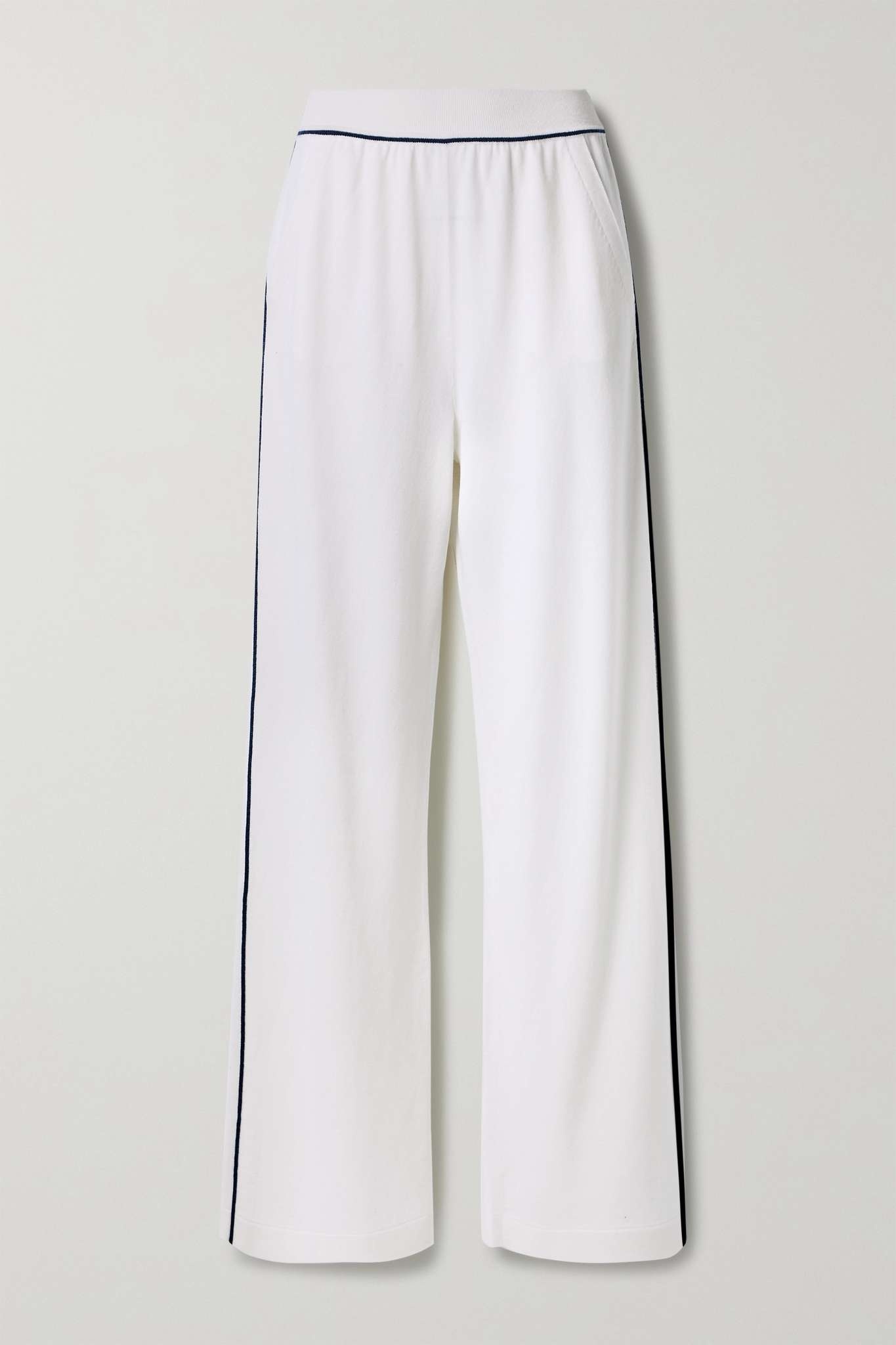 University piped cashmere wide-leg pants - 1