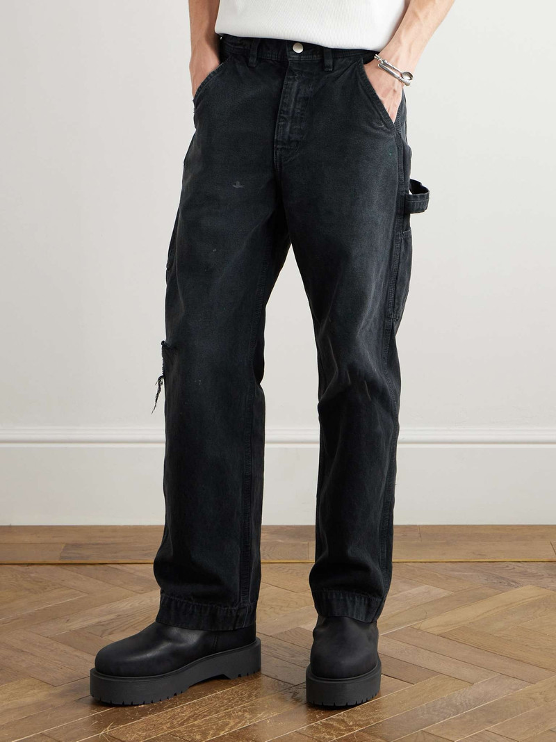 Wide-Leg Distressed Paint-Splattered Jeans 3