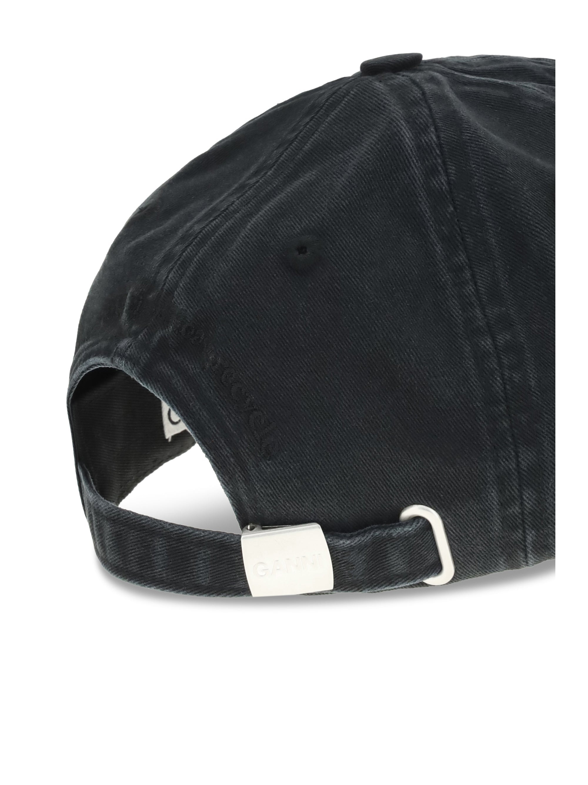Ganni Women Washed Cotton Canvas Puppy Cap - 3