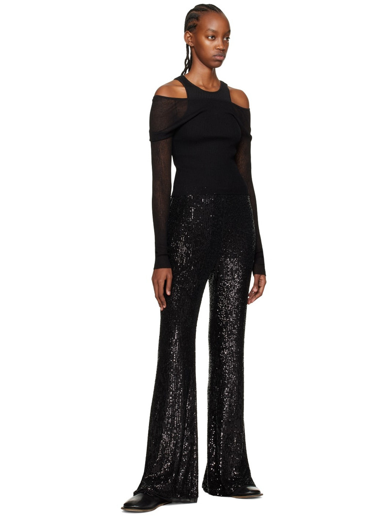 lesugiatelier Black Sequin Leggings outlook