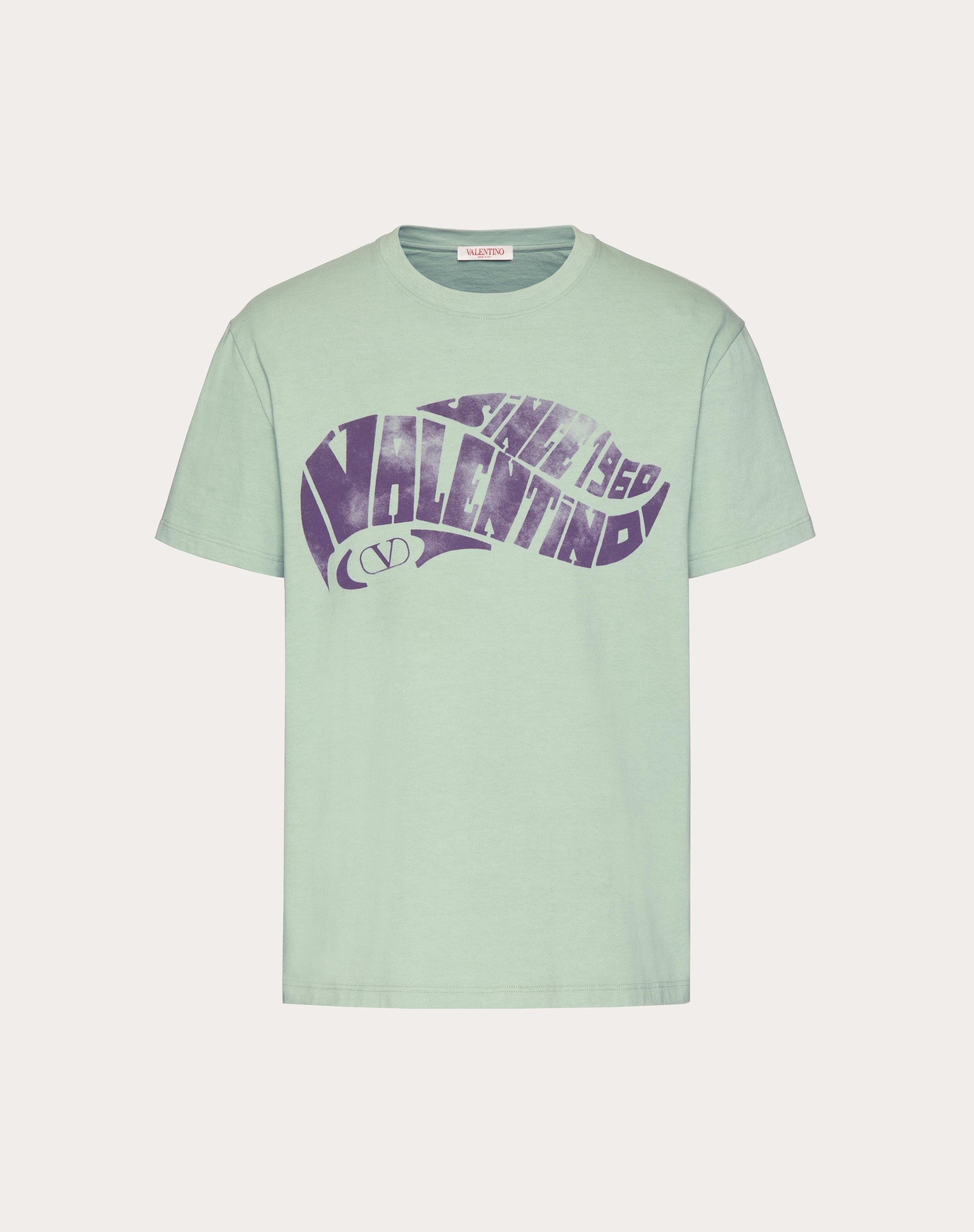 COTTON T-SHIRT WITH VALENTINO SURF PRINT - 1