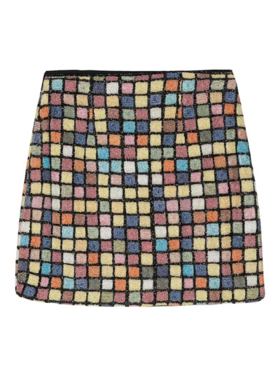 STAUD embroidered front-slit miniskirt outlook