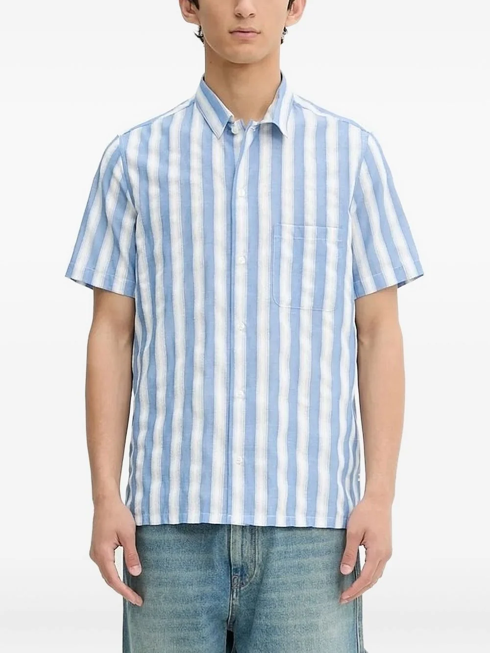 Saavan stripe short-sleeve shirt - 1