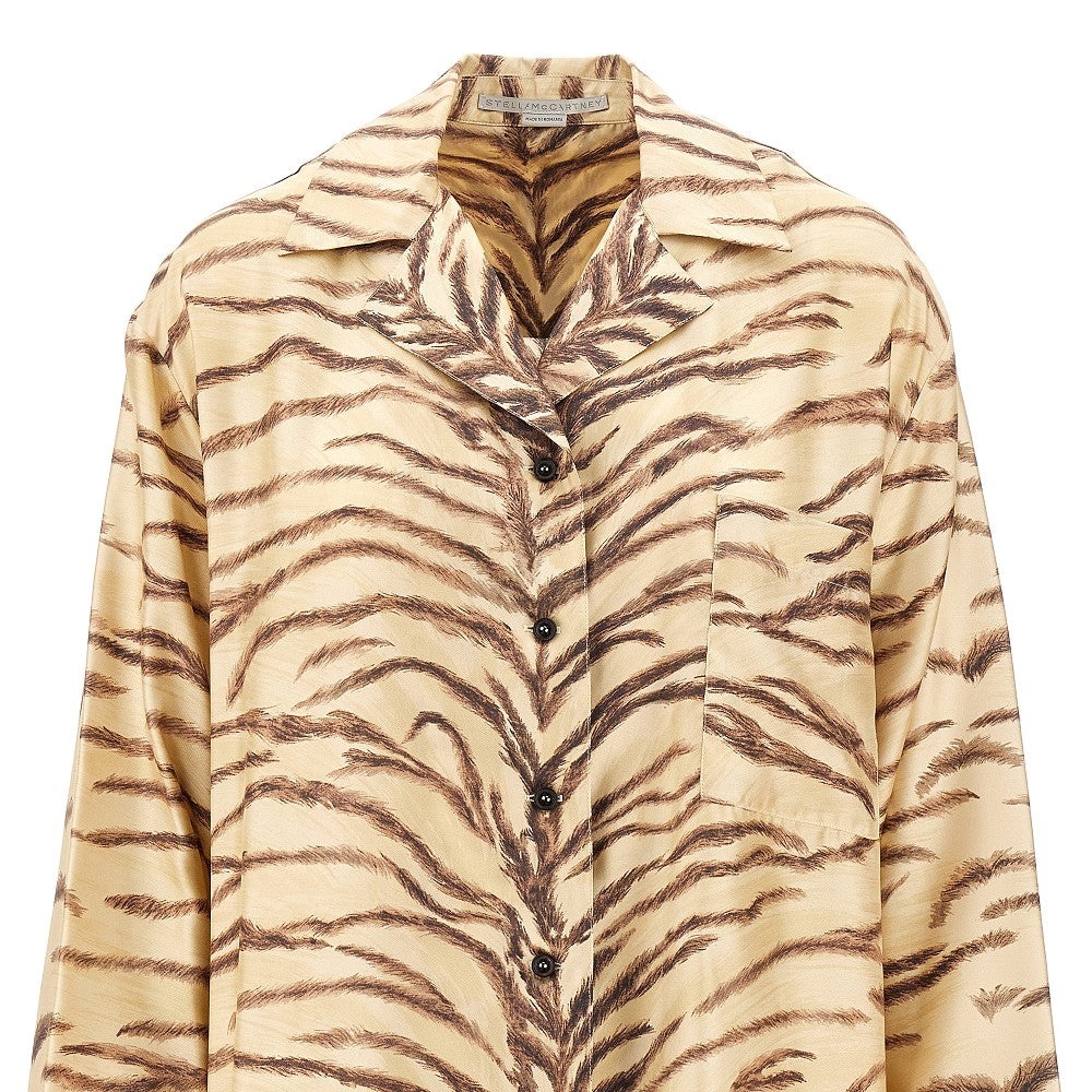 TIGER PRINT ORGANIC SILK SHIRT - 2