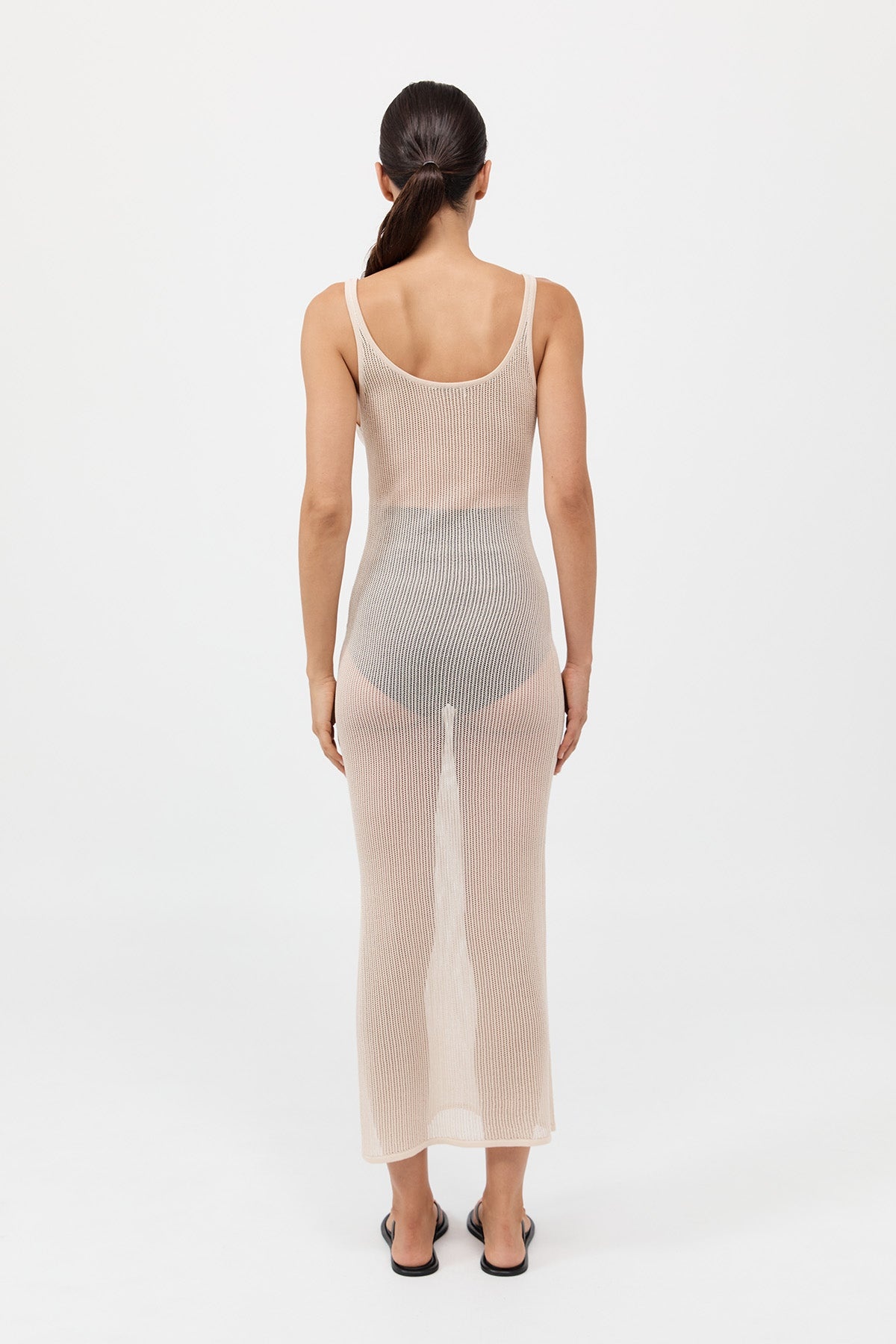 Fine Crochet Tank Dress - Sand - 4