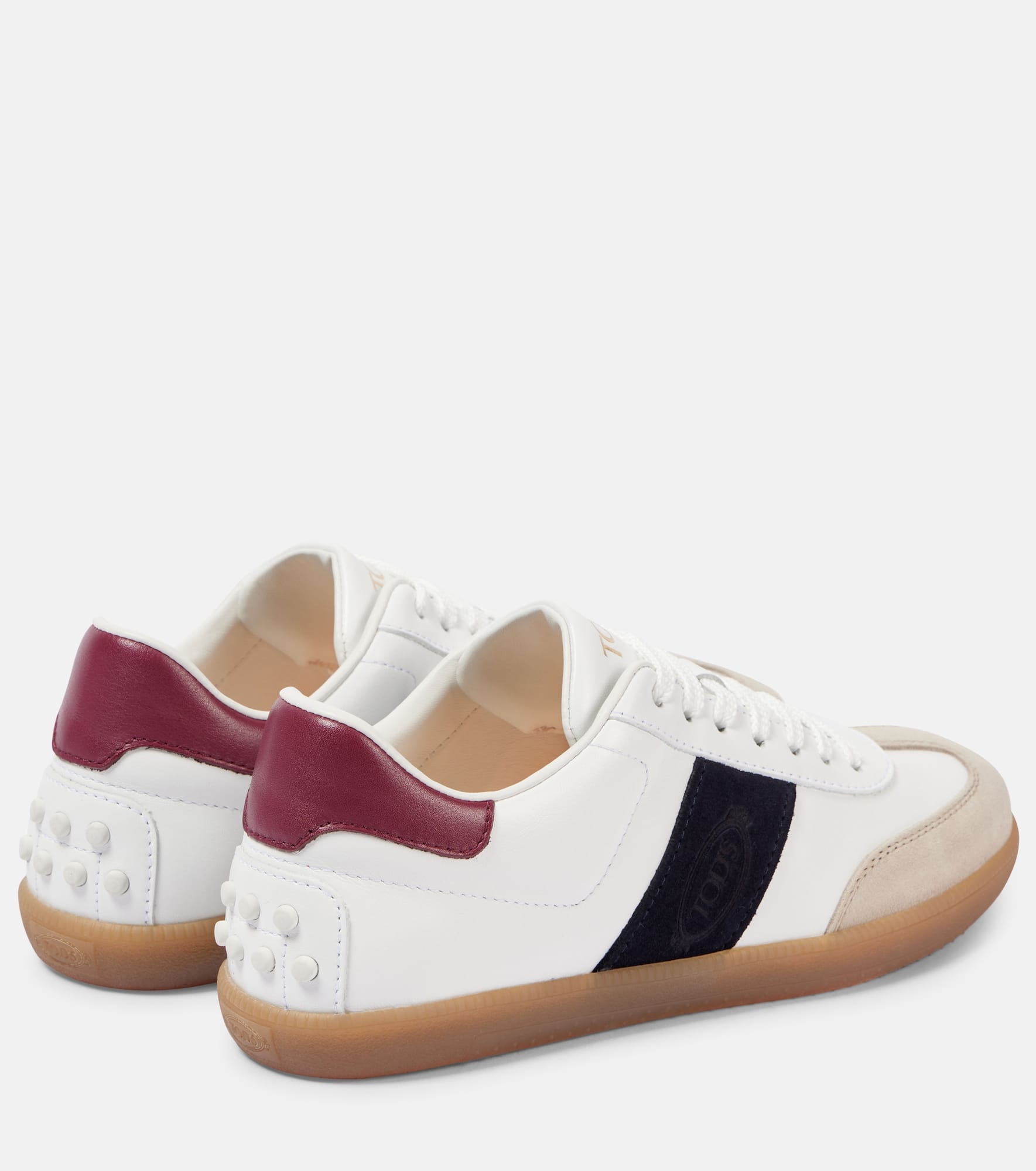 Cassetta suede-trimmed leather sneakers - 2