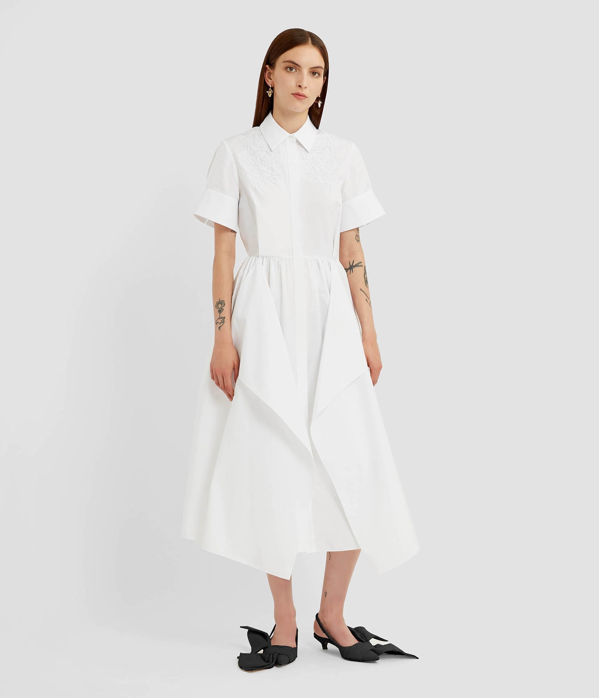 SHORT SLEEVE MIDI SHIRT DRESS - 3