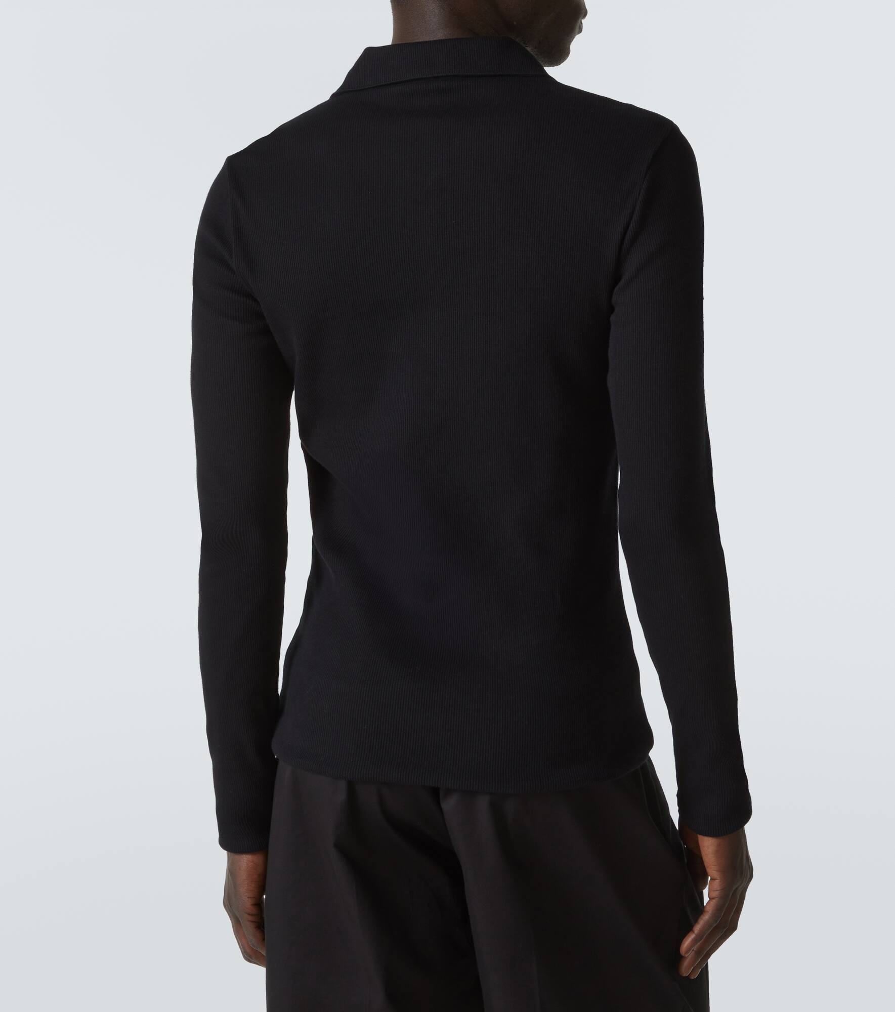 Jersey knitted polo cotton sweater - 4