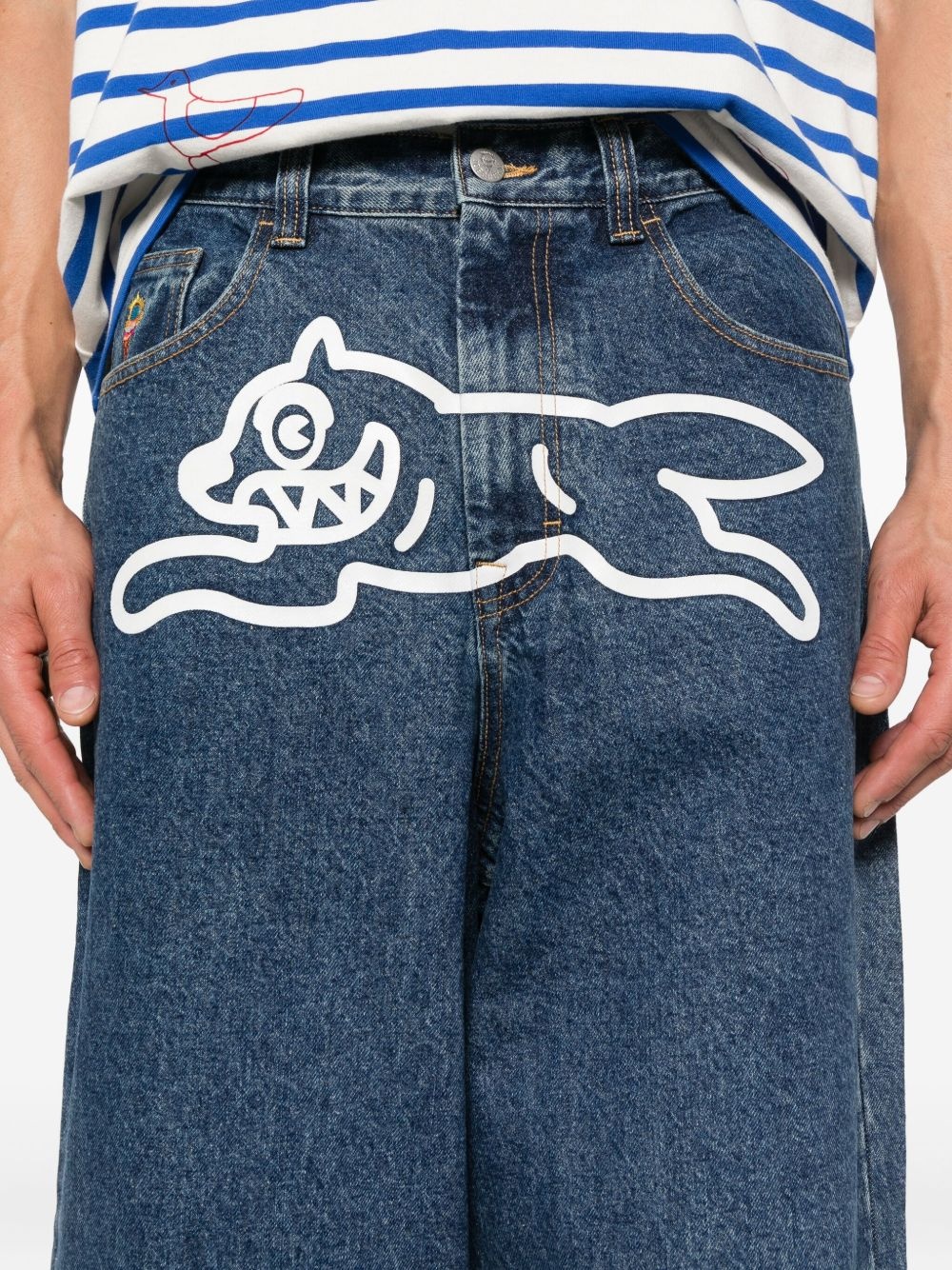 dog-motif jeans - 5