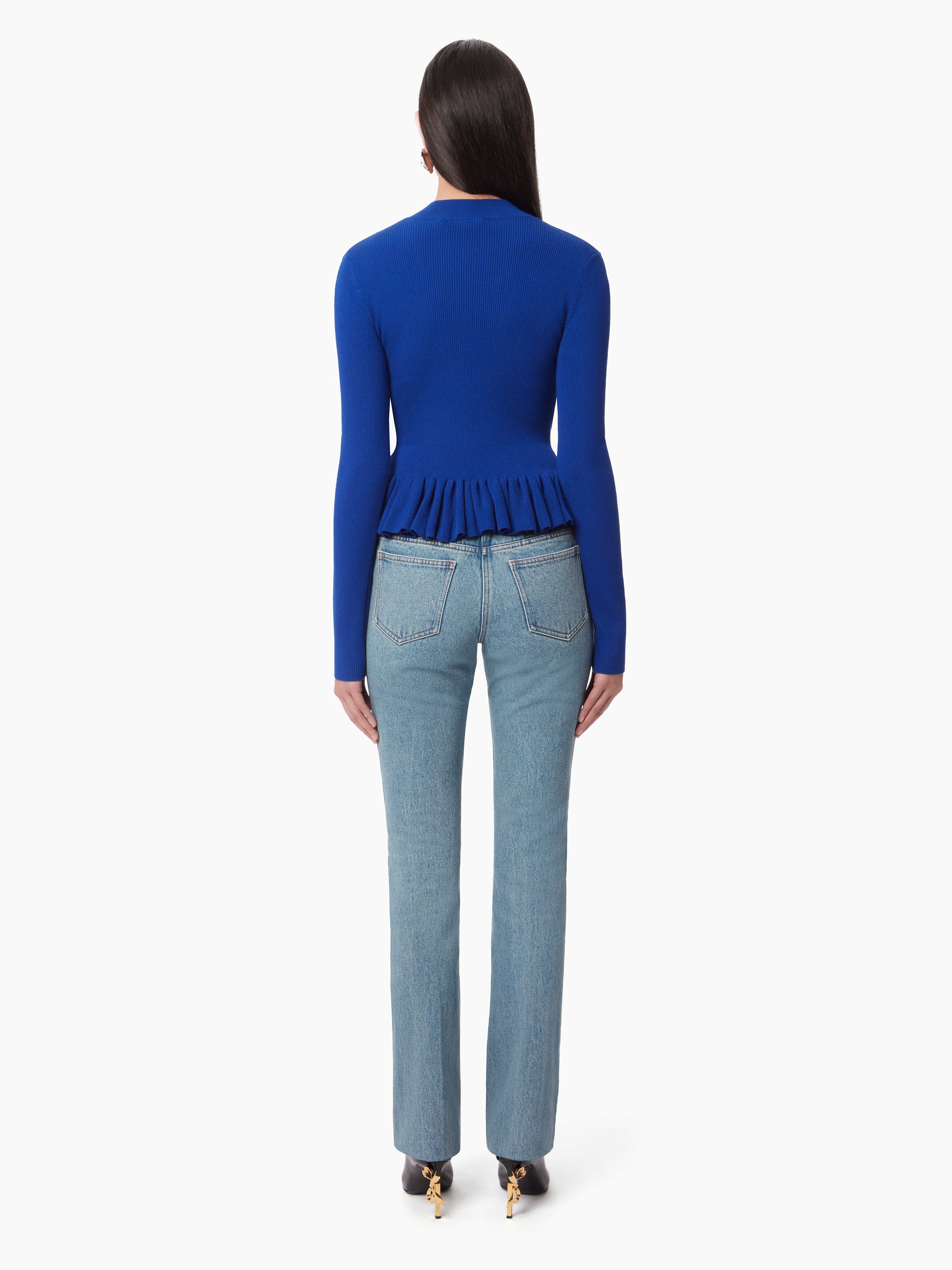 SWEATER WITH RUFFLE PEPLUM - 4