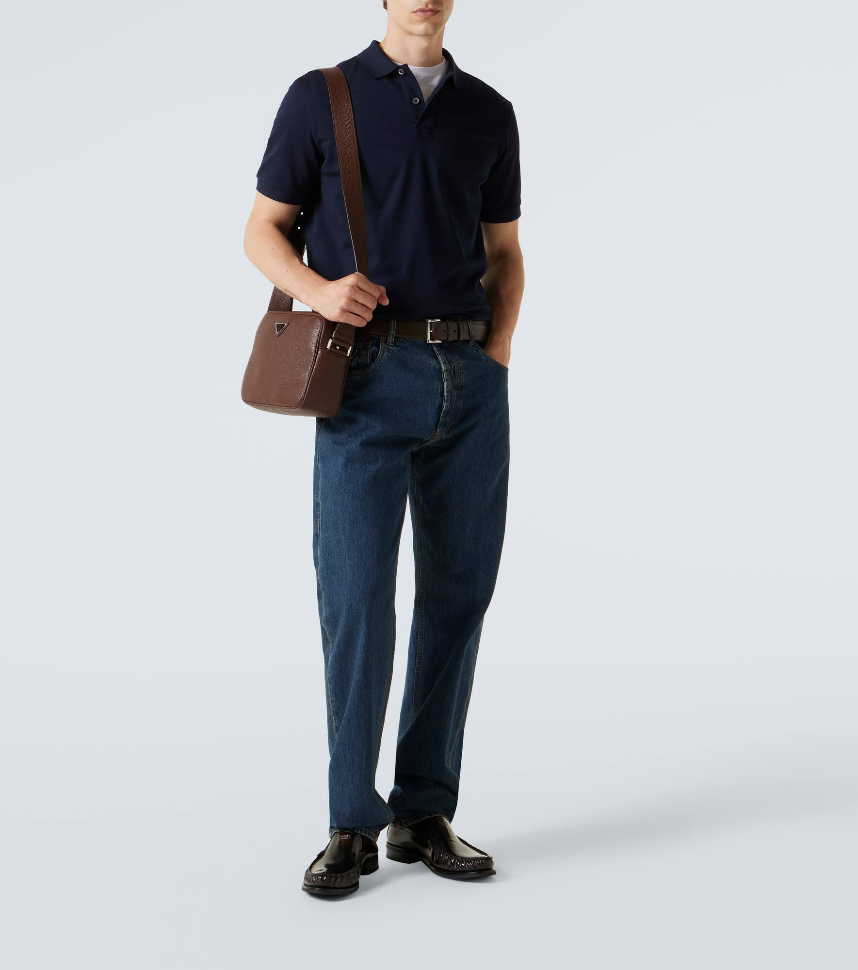 Logo leather shoulder bag - 7