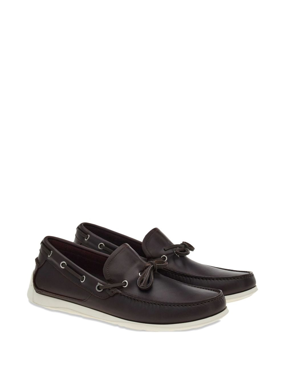 leather lace-up loafers - 2