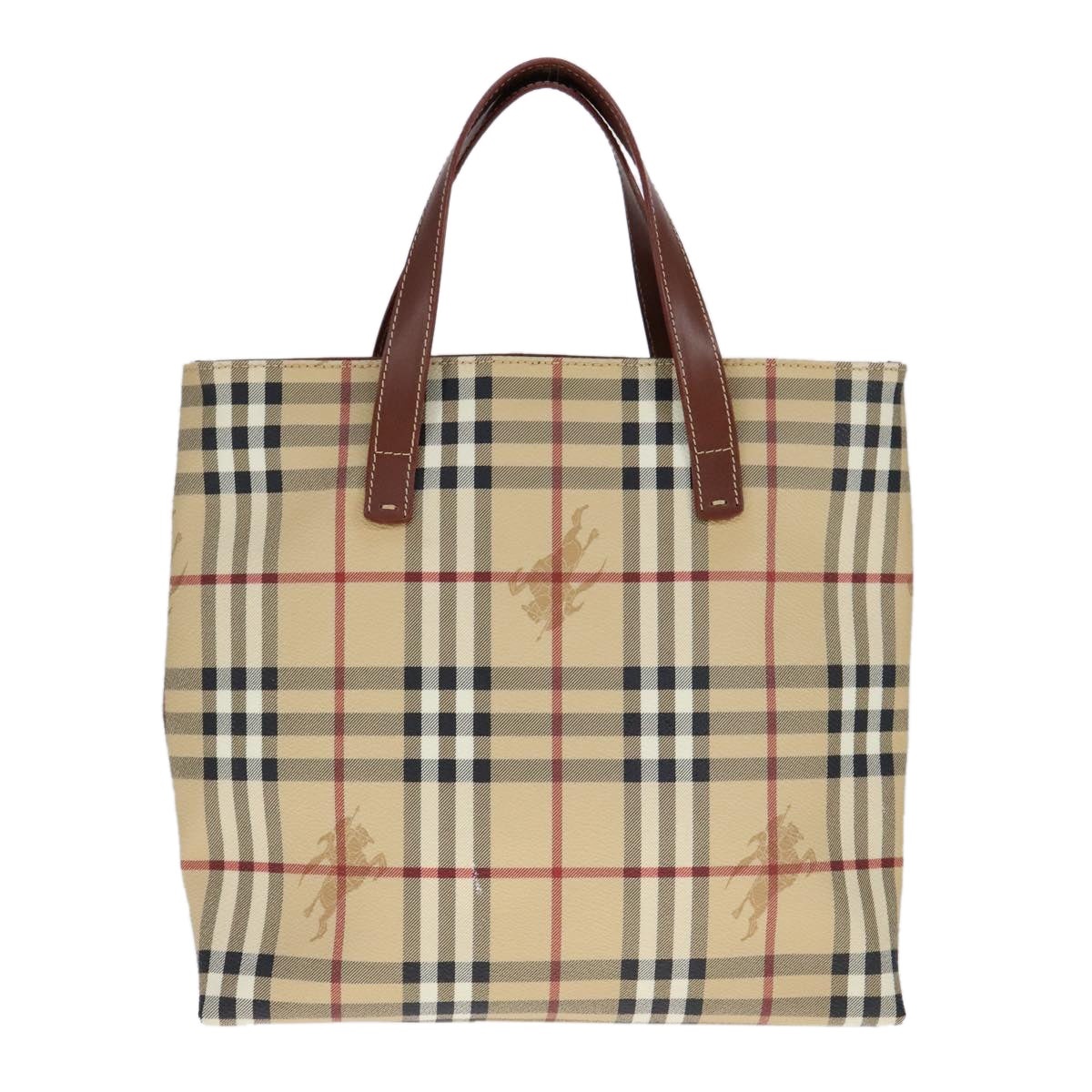 Burberry Nova Check Tote Bag Pvc Leather Beige - 2