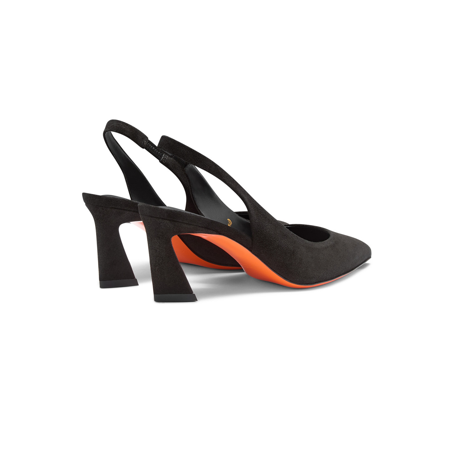 Women's black suede mid-heel slingback - 3