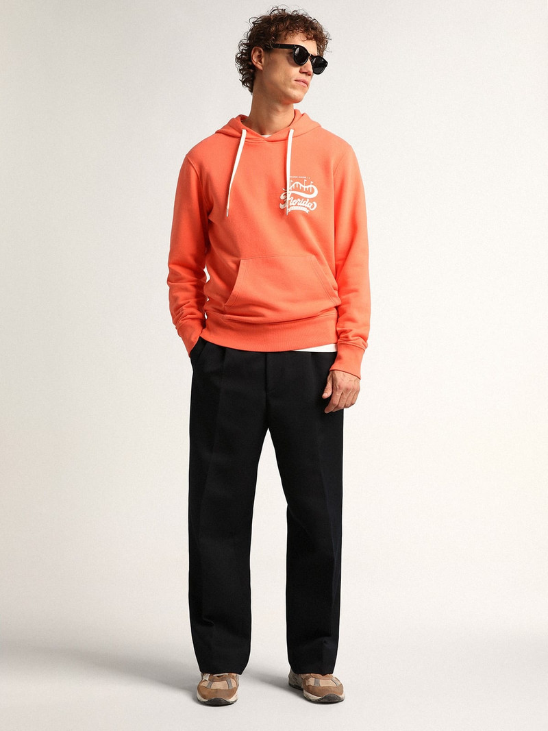 Golden Goose Coral-colored Journey Collection sweatshirt with double white print on the back outlook