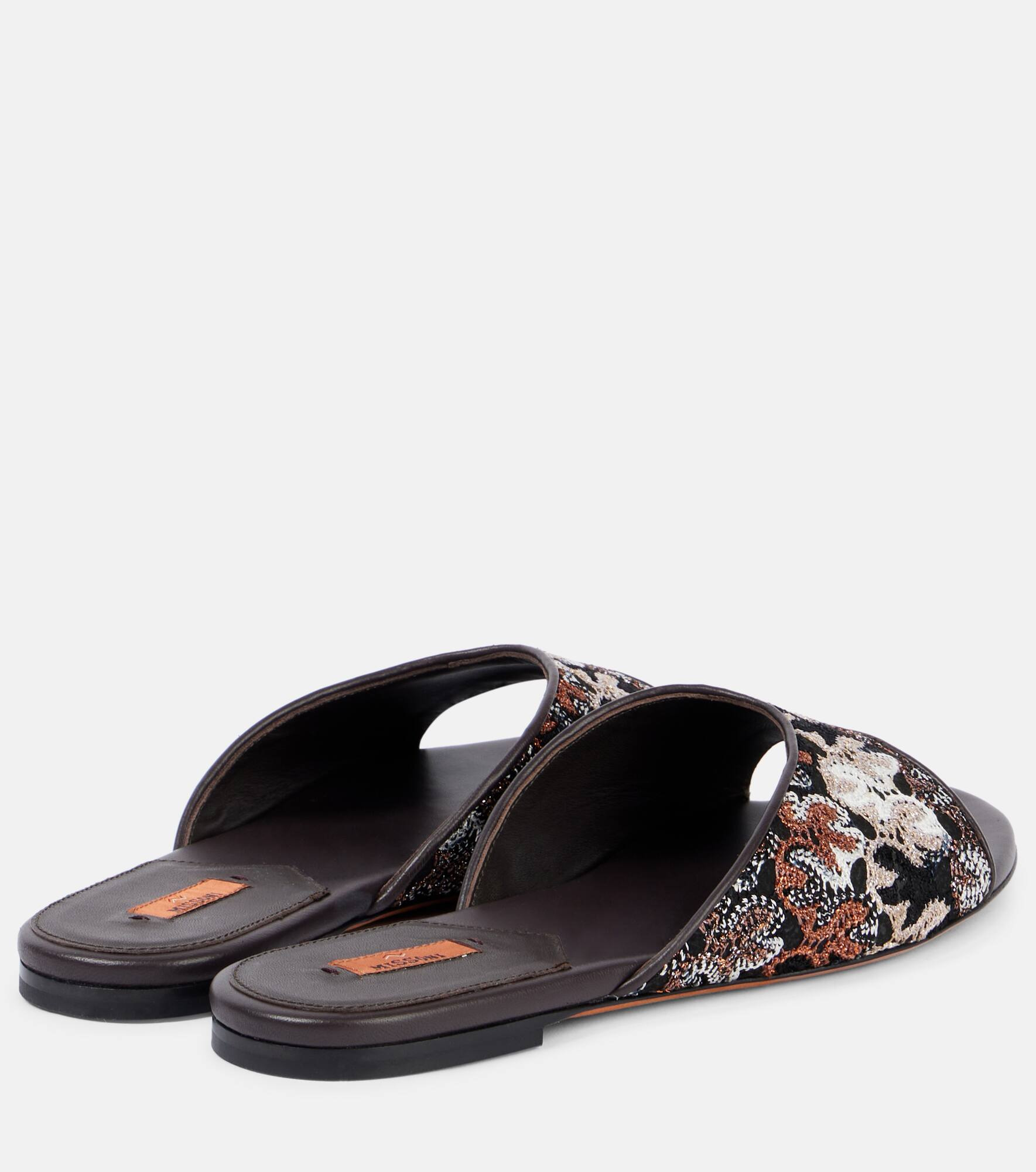 Lamé leather mules - 2