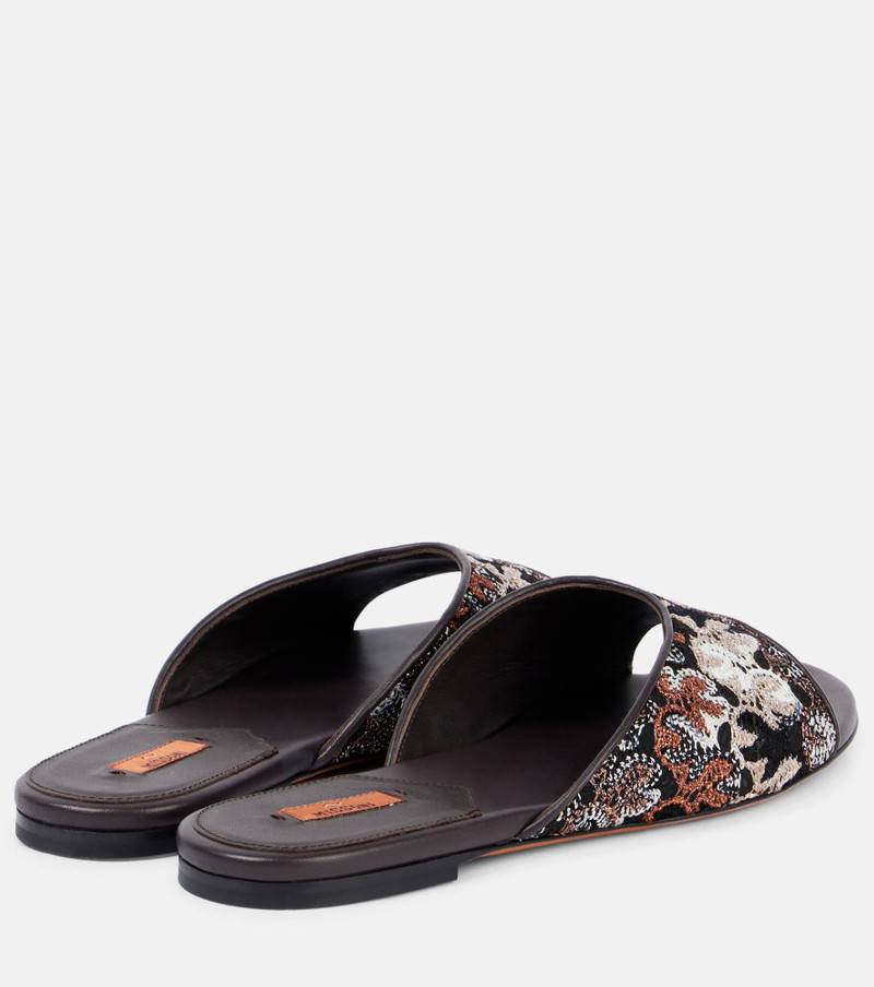 Lamé leather mules 2