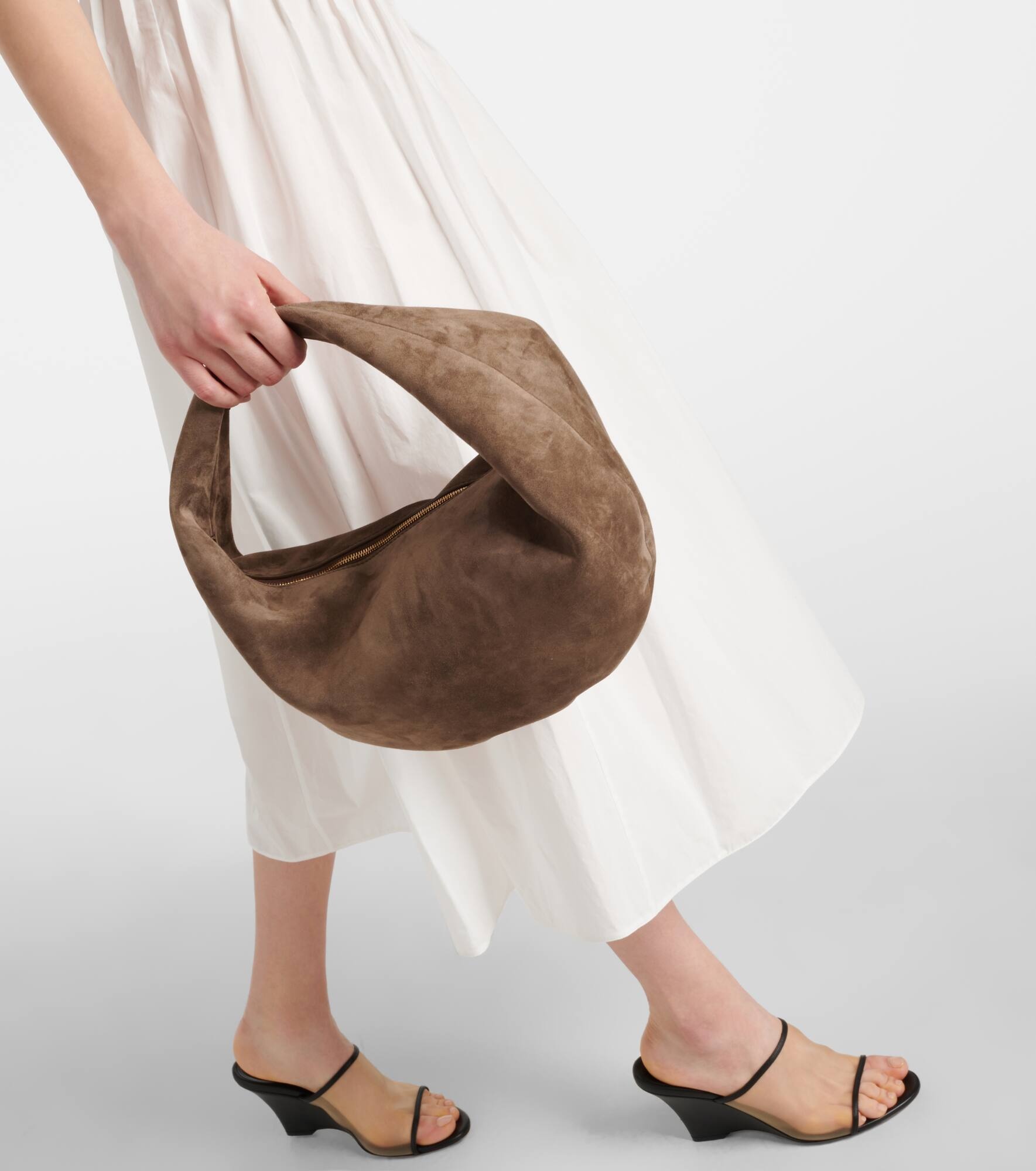 Olivia Medium suede tote bag - 6